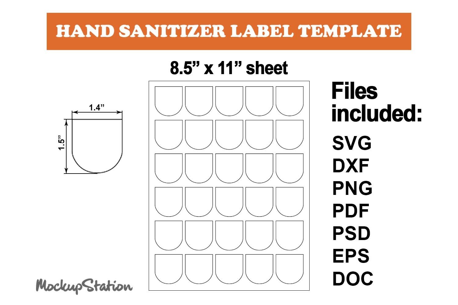 Mini Hand Sanitizer Label Template SVG | Sticker Sublimation
