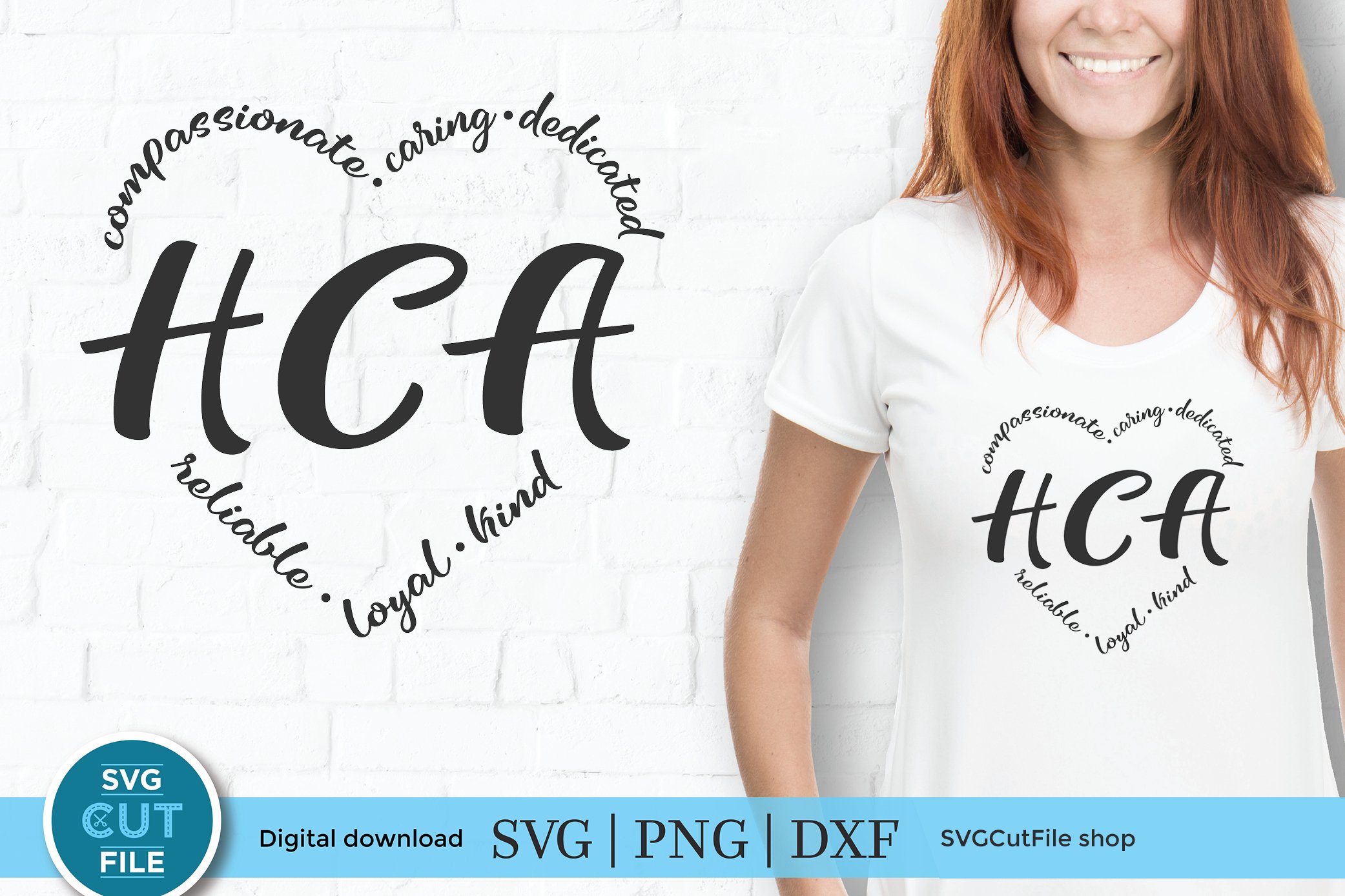 HCA svg with heart words