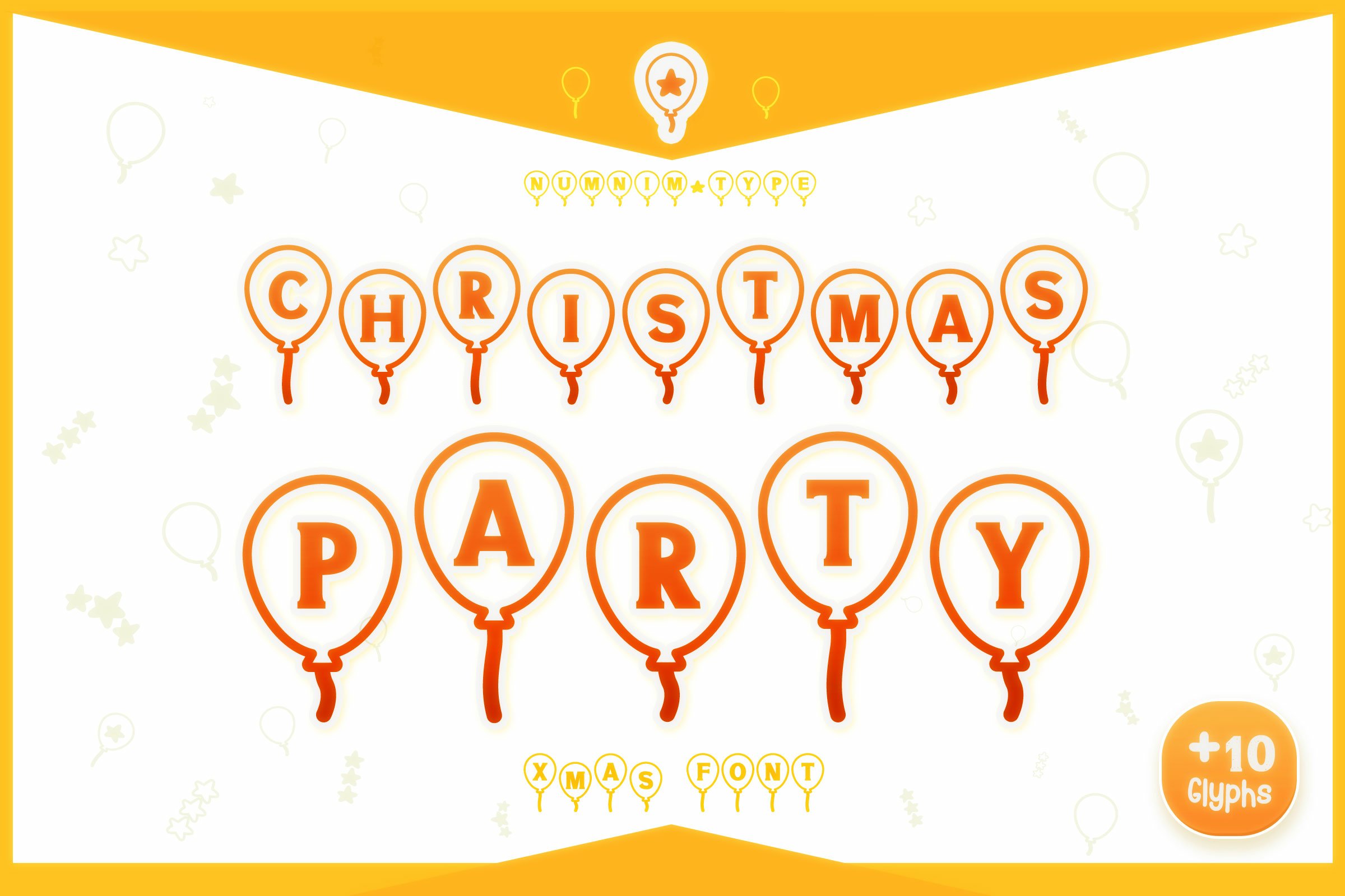 Christmas Party font winter Procreate Balloon kids fonts