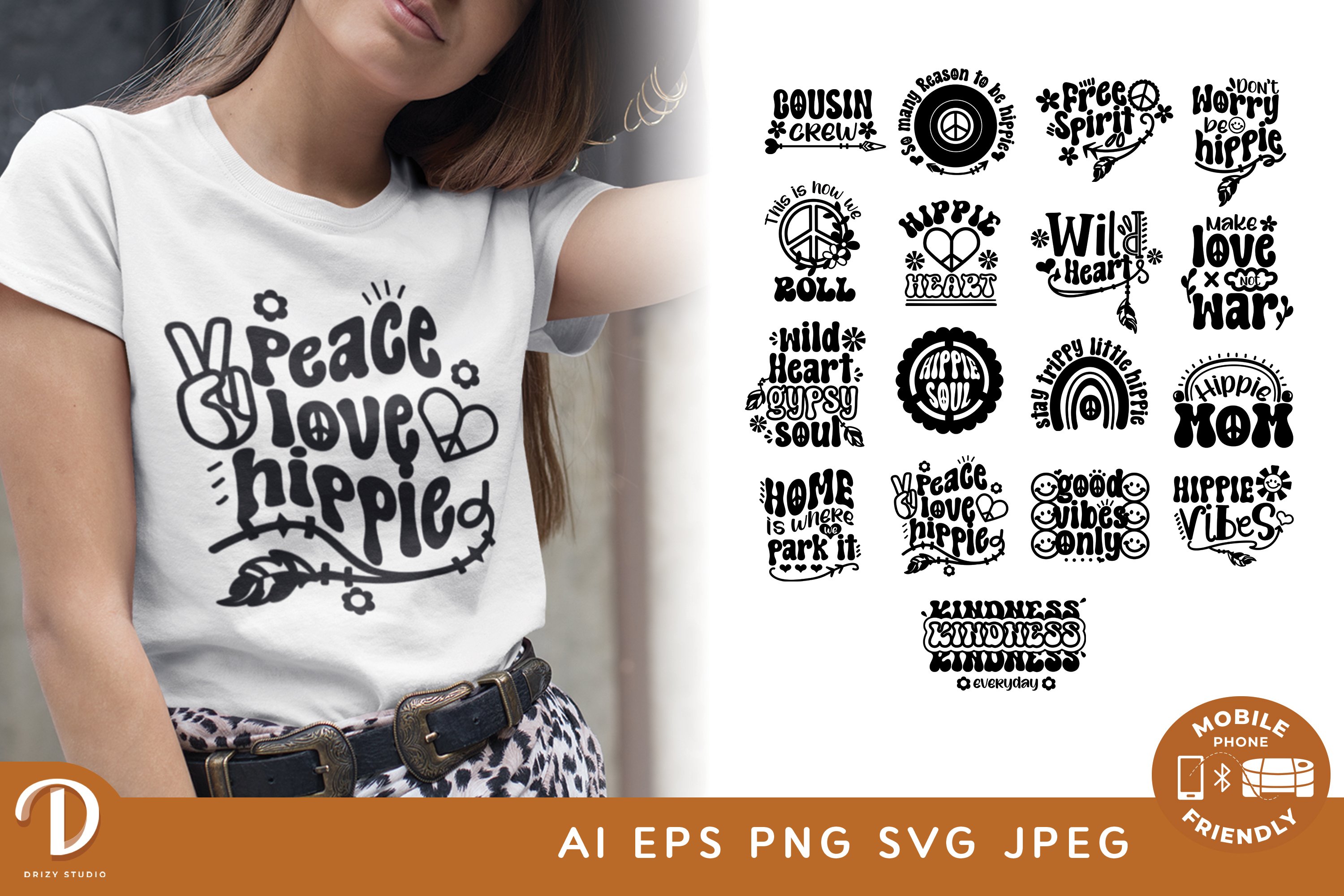 Hippie Soul Sayings Bundle SVG, image size:3000x2000