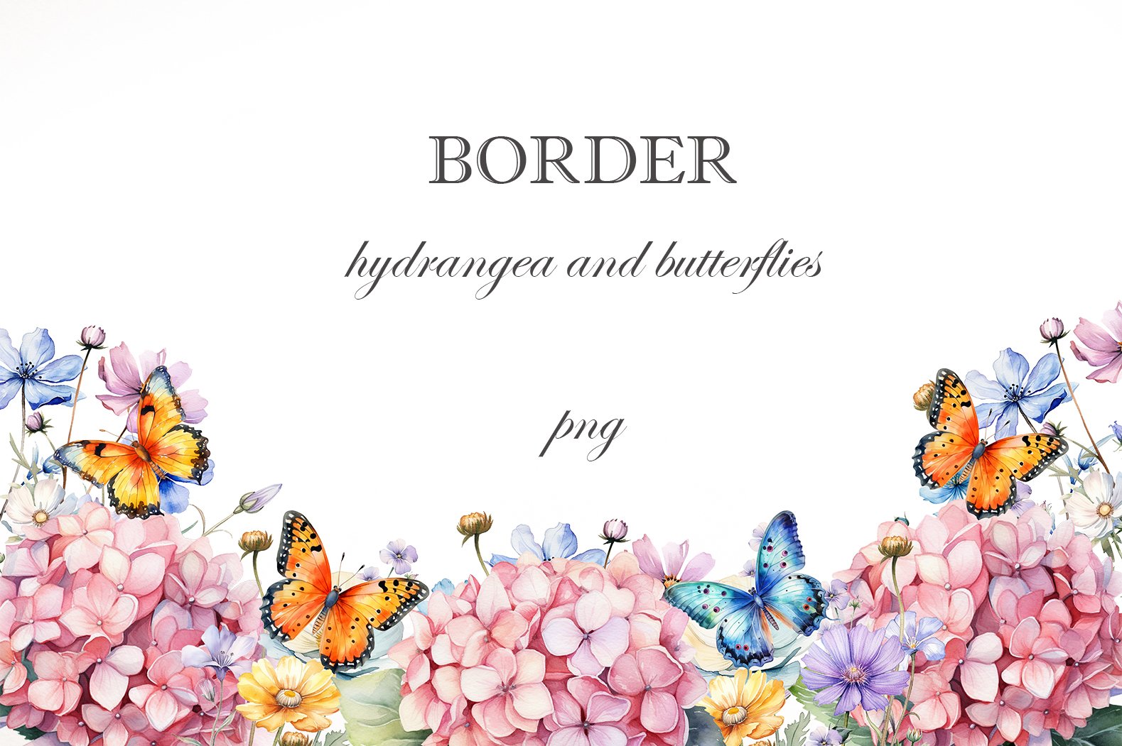 Border Design Flower And Butterfly