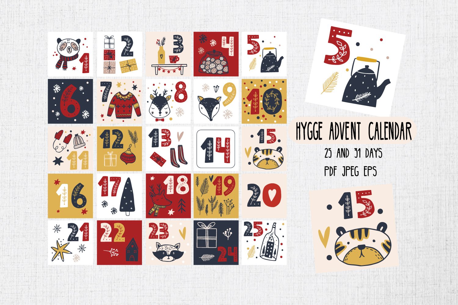 Advent calendar digital printable pdf / christmas calender