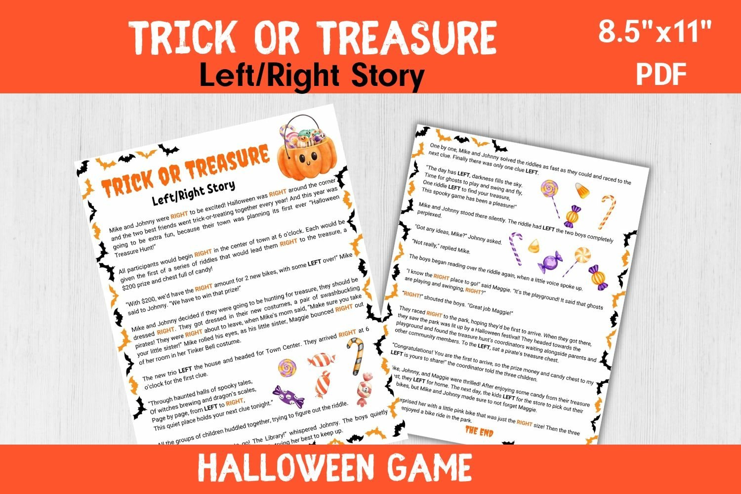 trick-or-treasure-right-left-story-halloween-game for Free Printable Halloween Left Right Game Trick or Treasure Right & Left Story, Halloween Game for Free Printable Halloween Left Right Game