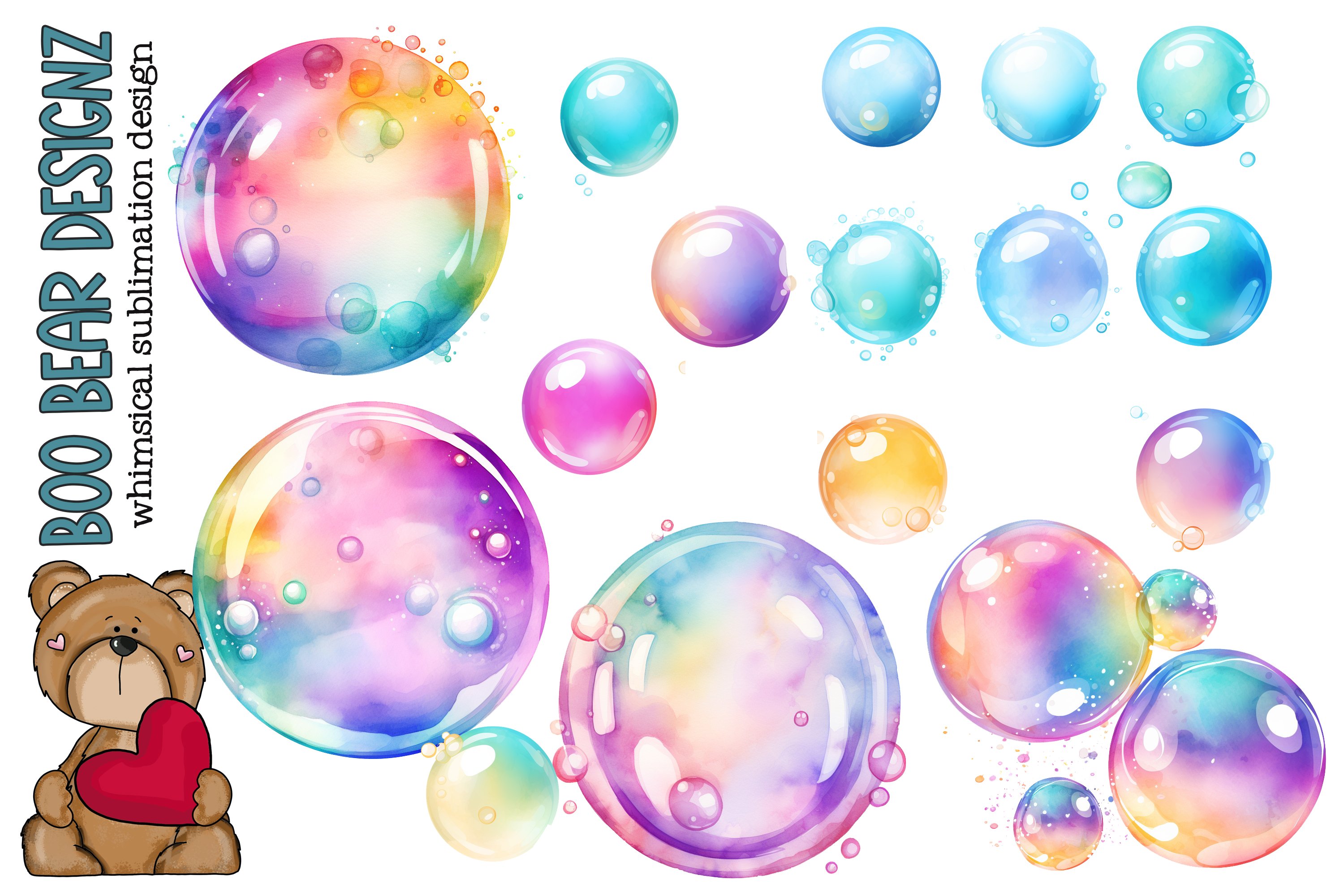 Pink Bubbles Clipart
