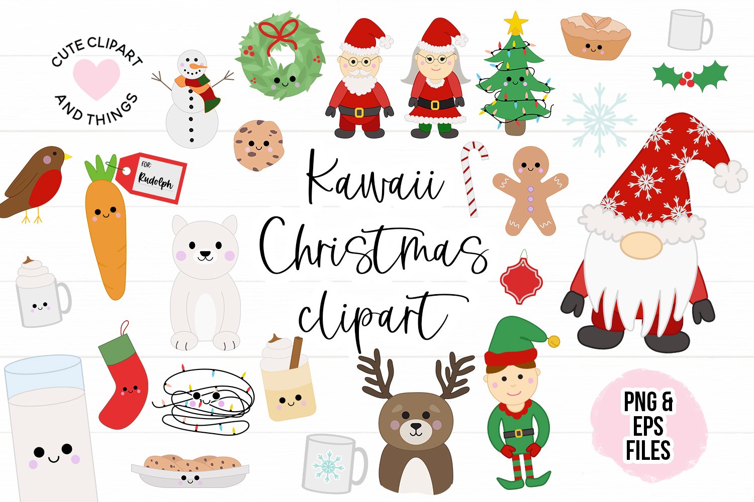 Cute Kawaii Christmas Clipart Set - 39 PNG Elements cute-kawaii-christmas-clipart-set-39-png-elements