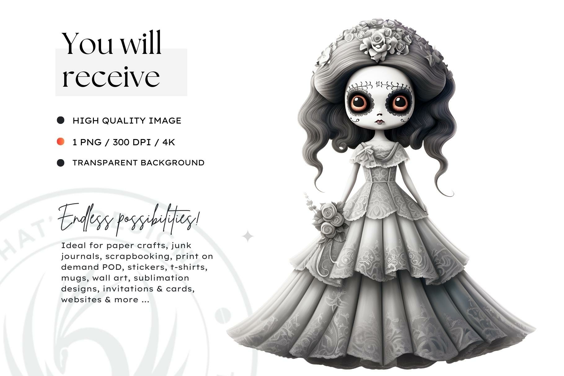 Cute La Catrina la llorona Day of the dead PNG Clipart