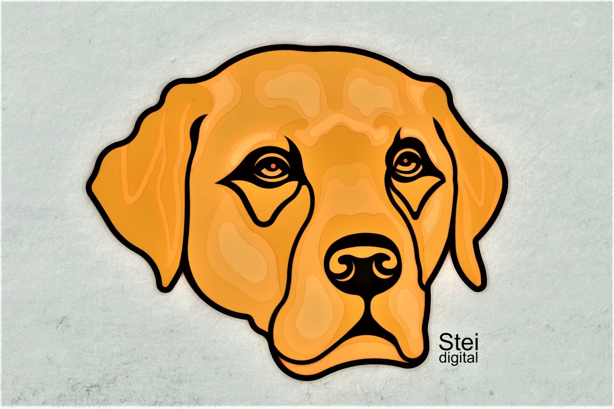 Lab Head Drawing Yellow Lab Head Drawing