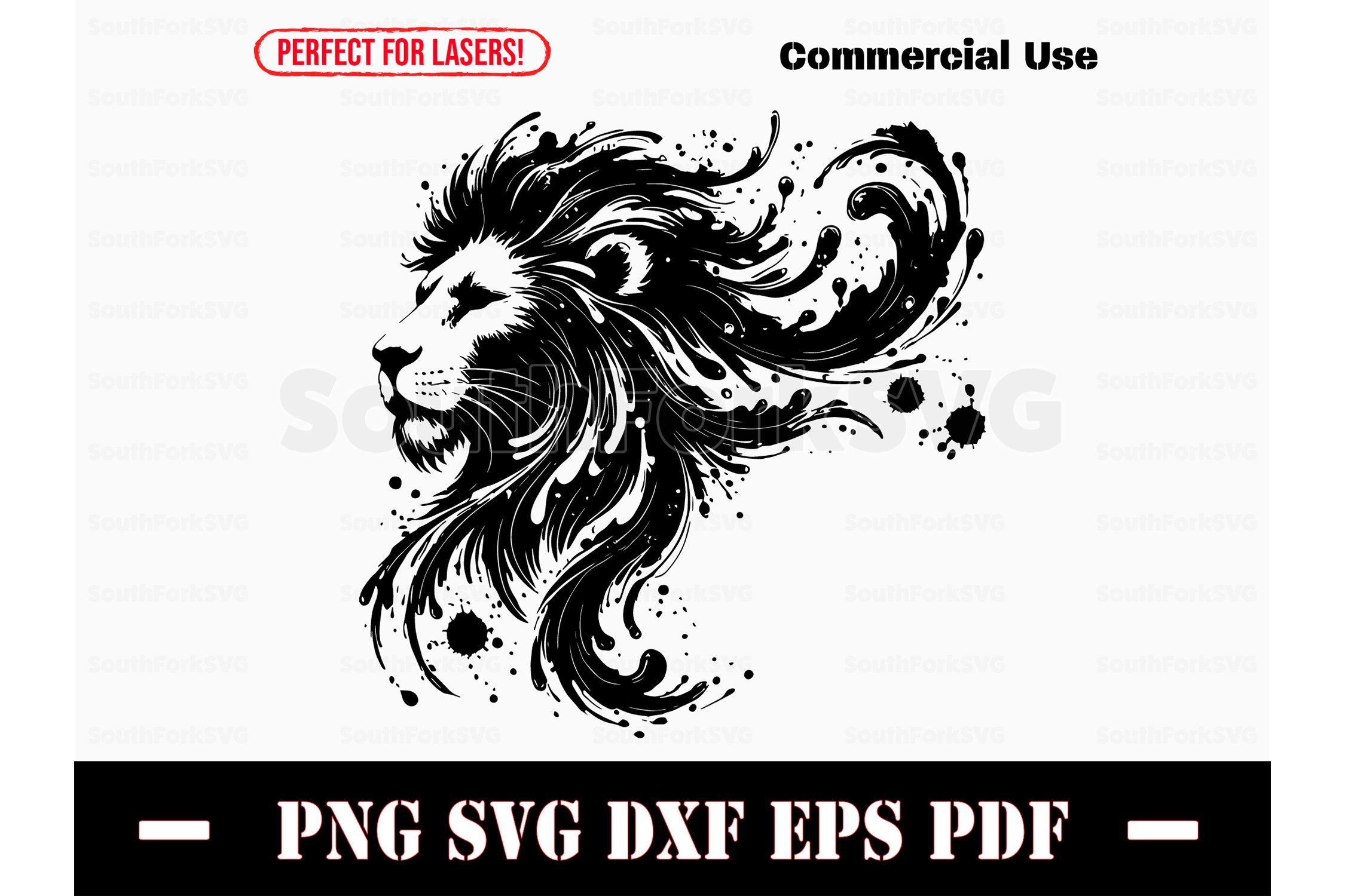 Black Ink Leo Zodiac Sign SVG PNG DXF EPS PDF, image size:2250x1500