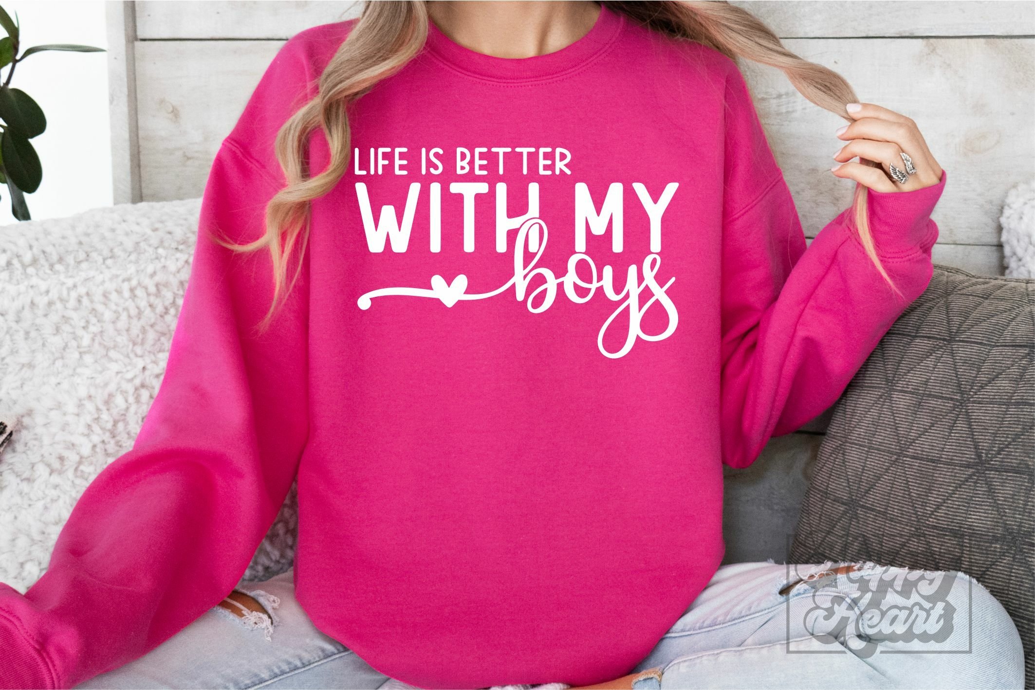 Sweat à capuche « Life Is Better With My Boys », « Life Is Better Sweat à capuche « Life Is Better With My Boys », « Life Is Better