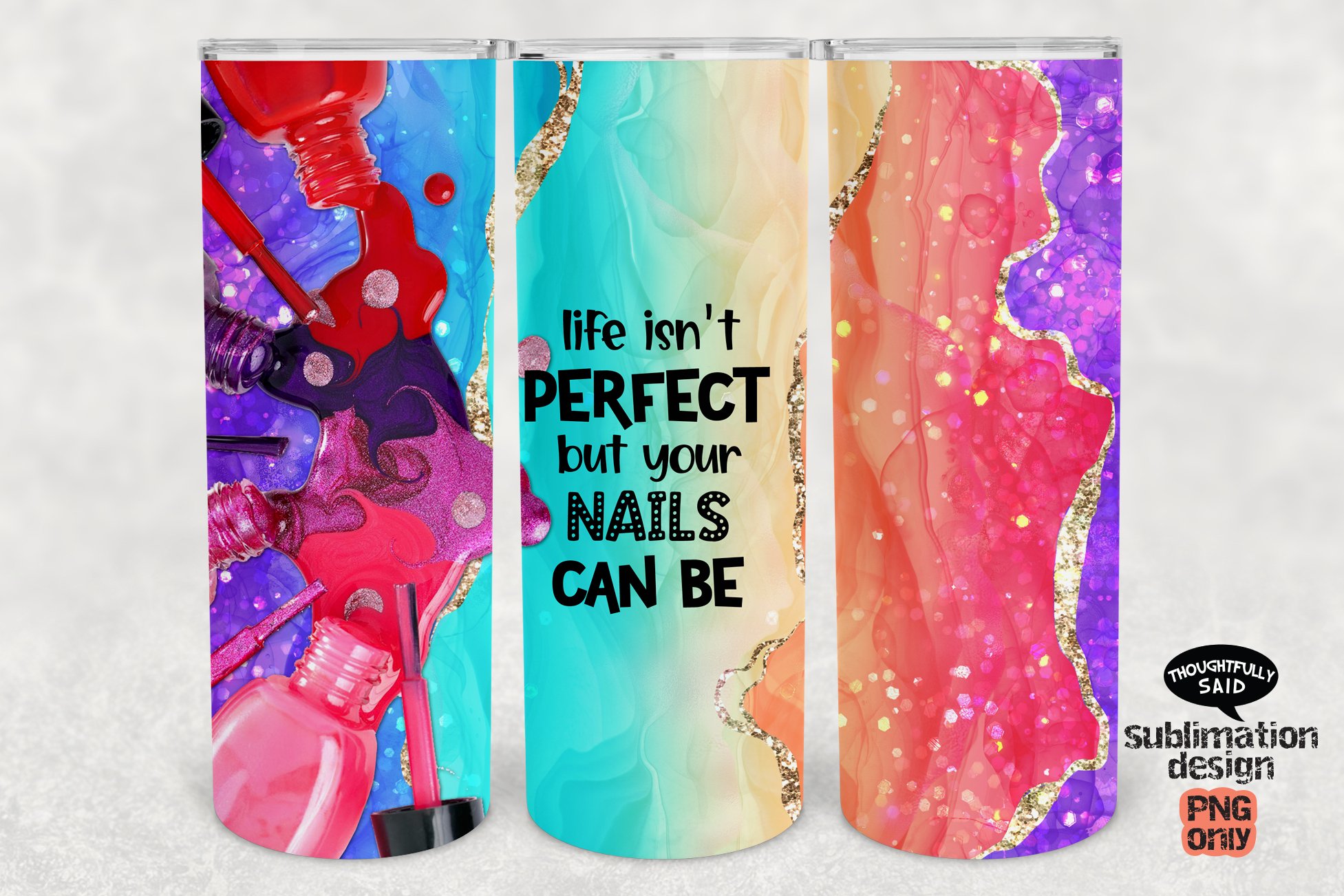 Art & Collectibles Prints 20 oz Sublimation Design Wrap Nail Tech PNG ...