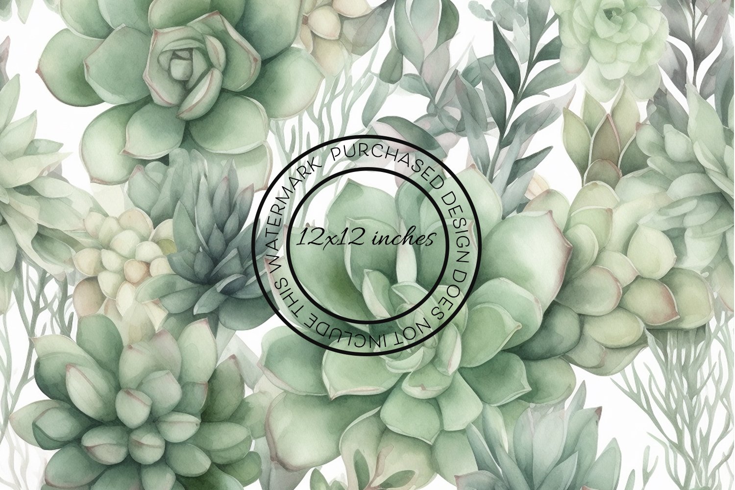 12 Succulent Seamless Patterns / Backgrounds 12x12 (2588352), image size:1500x1000