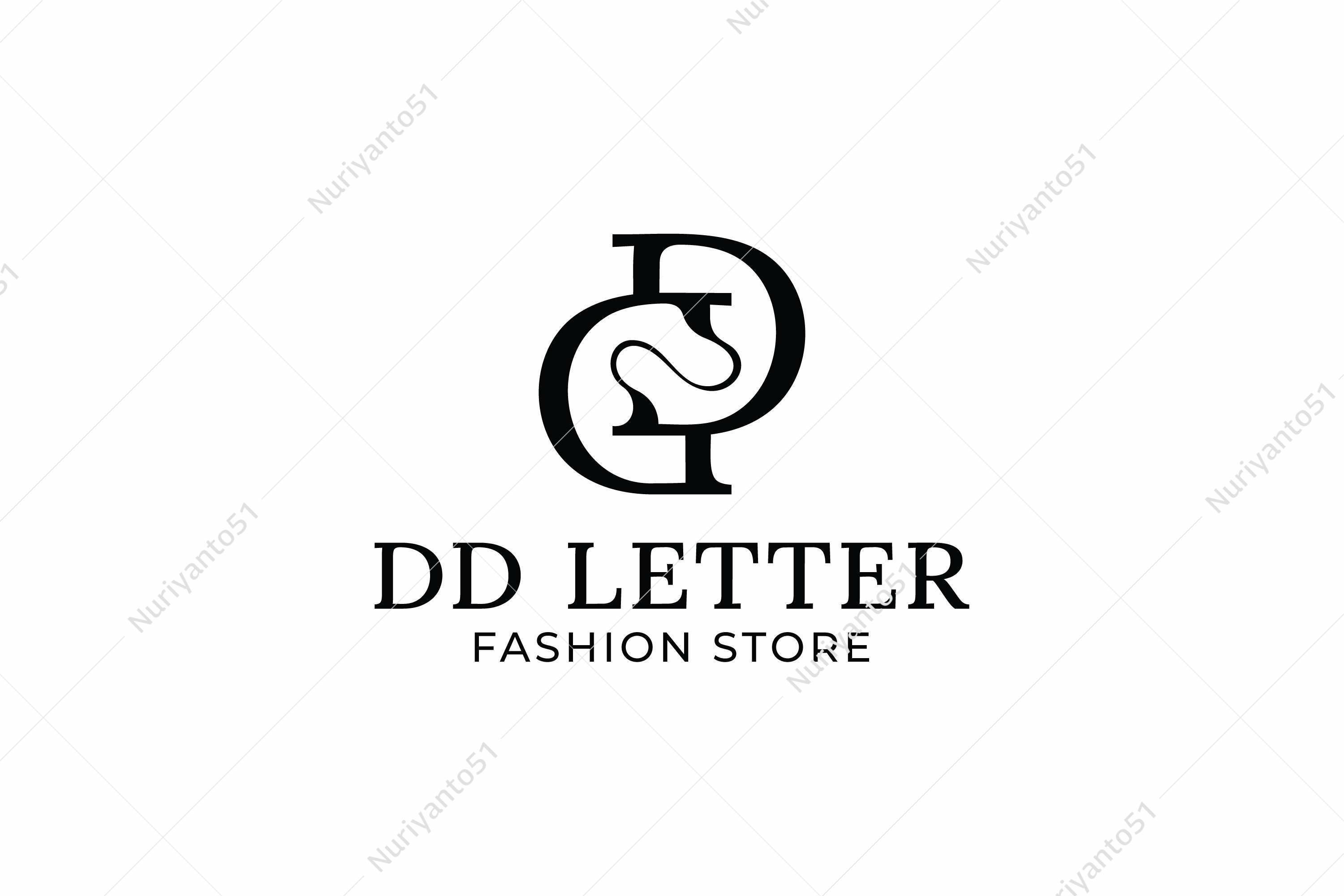 ◇DAKS◇ [MODERN DD] Black DD logo cowhide business card wal Initial Logo Letter DD For Company Name Black And White