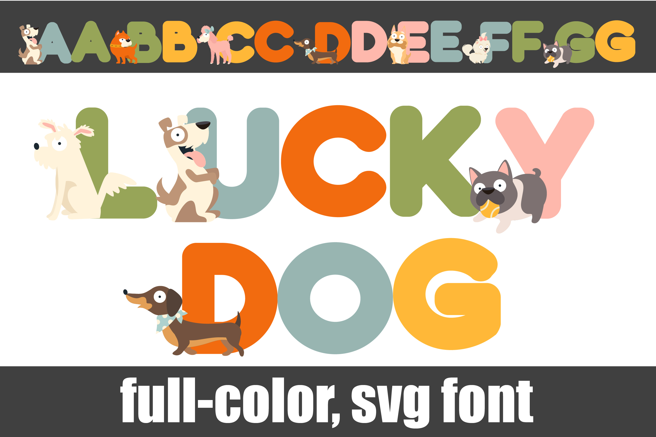 アイドル [MINYYUNY] Bing Lettering PET Color Full color dog font for teachers, crafters, and kids