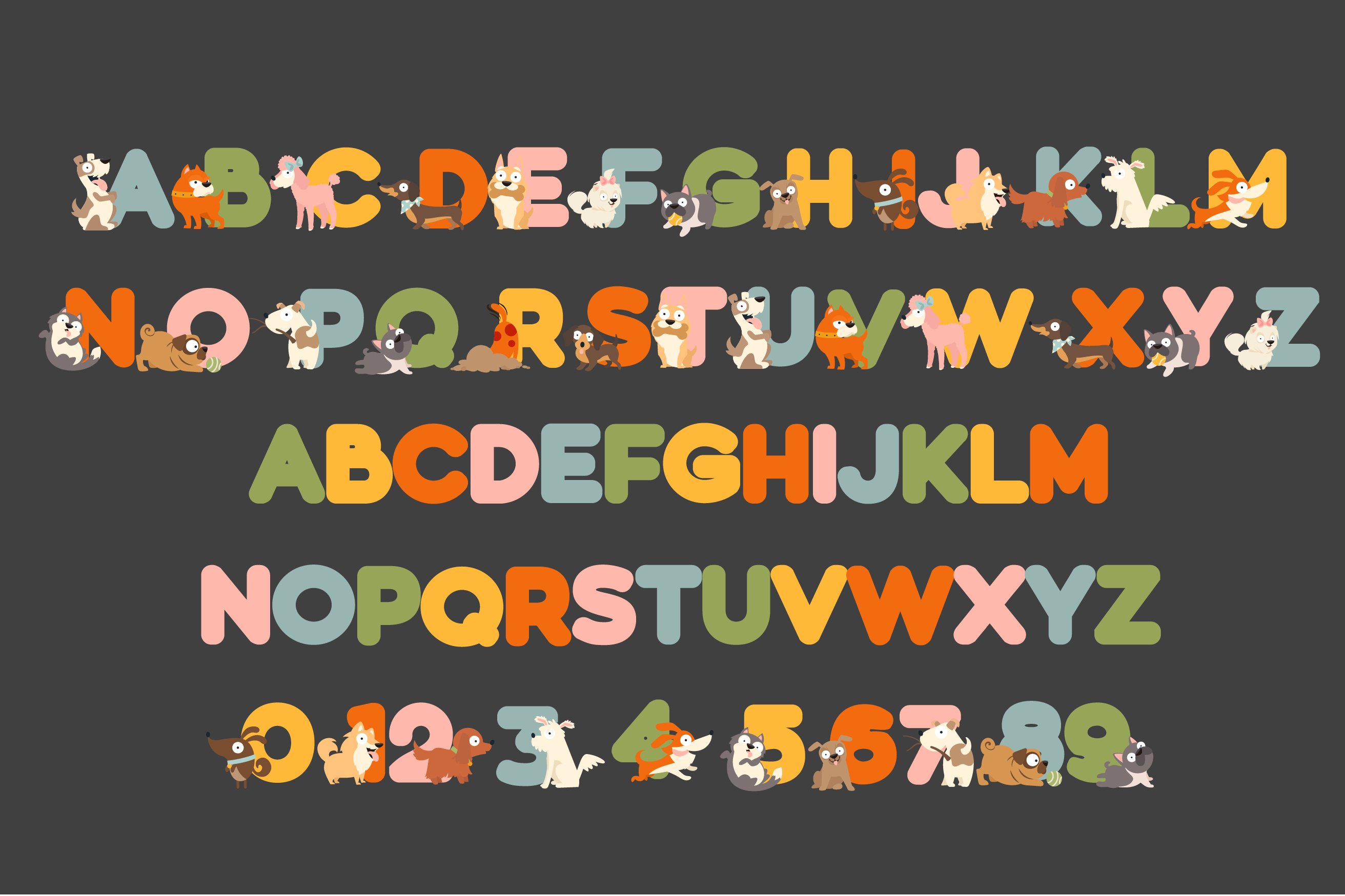 アイドル [MINYYUNY] Bing Lettering PET Color Full color dog font for teachers, crafters, and kids