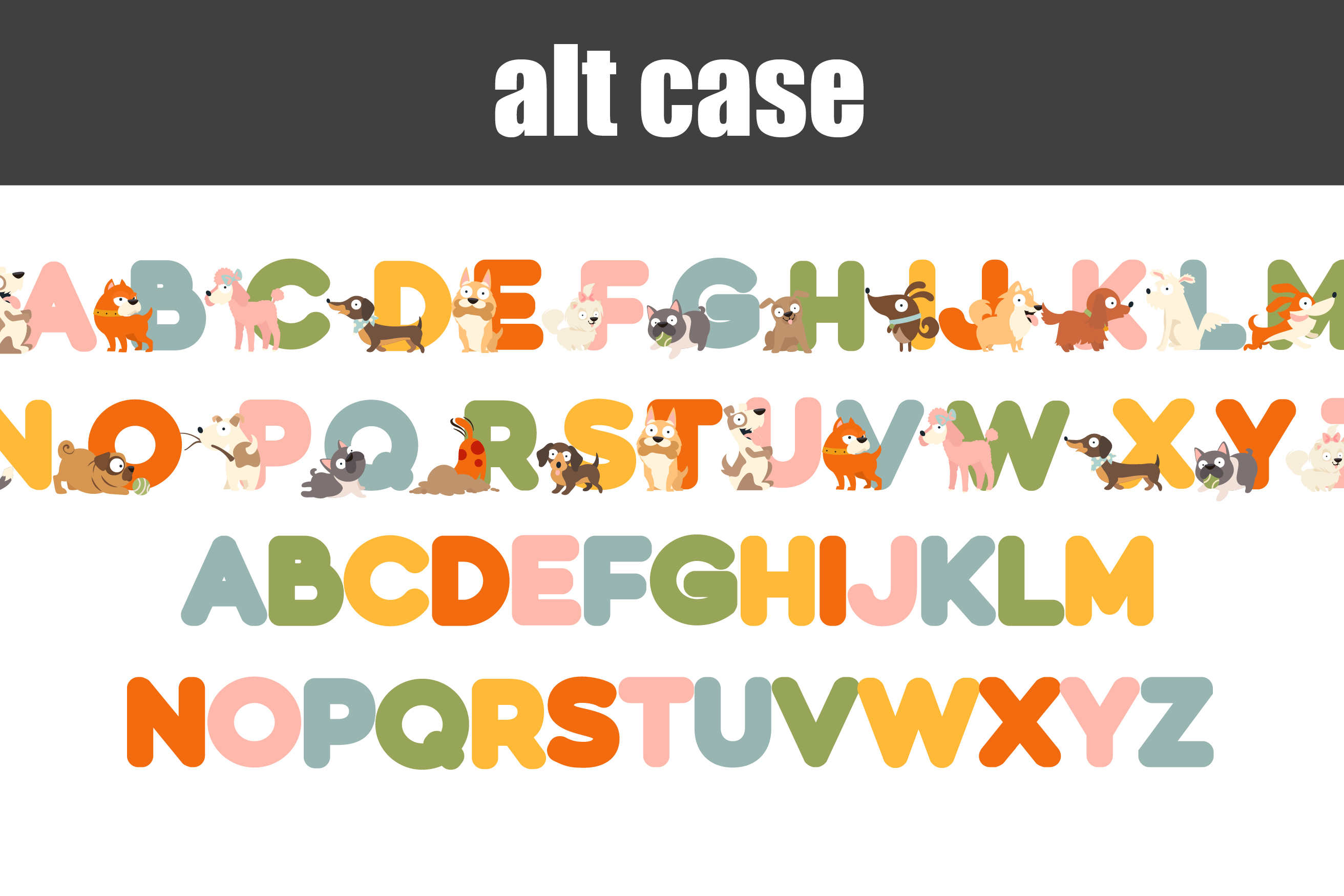 Full color dog font for teachers, crafters, and kids