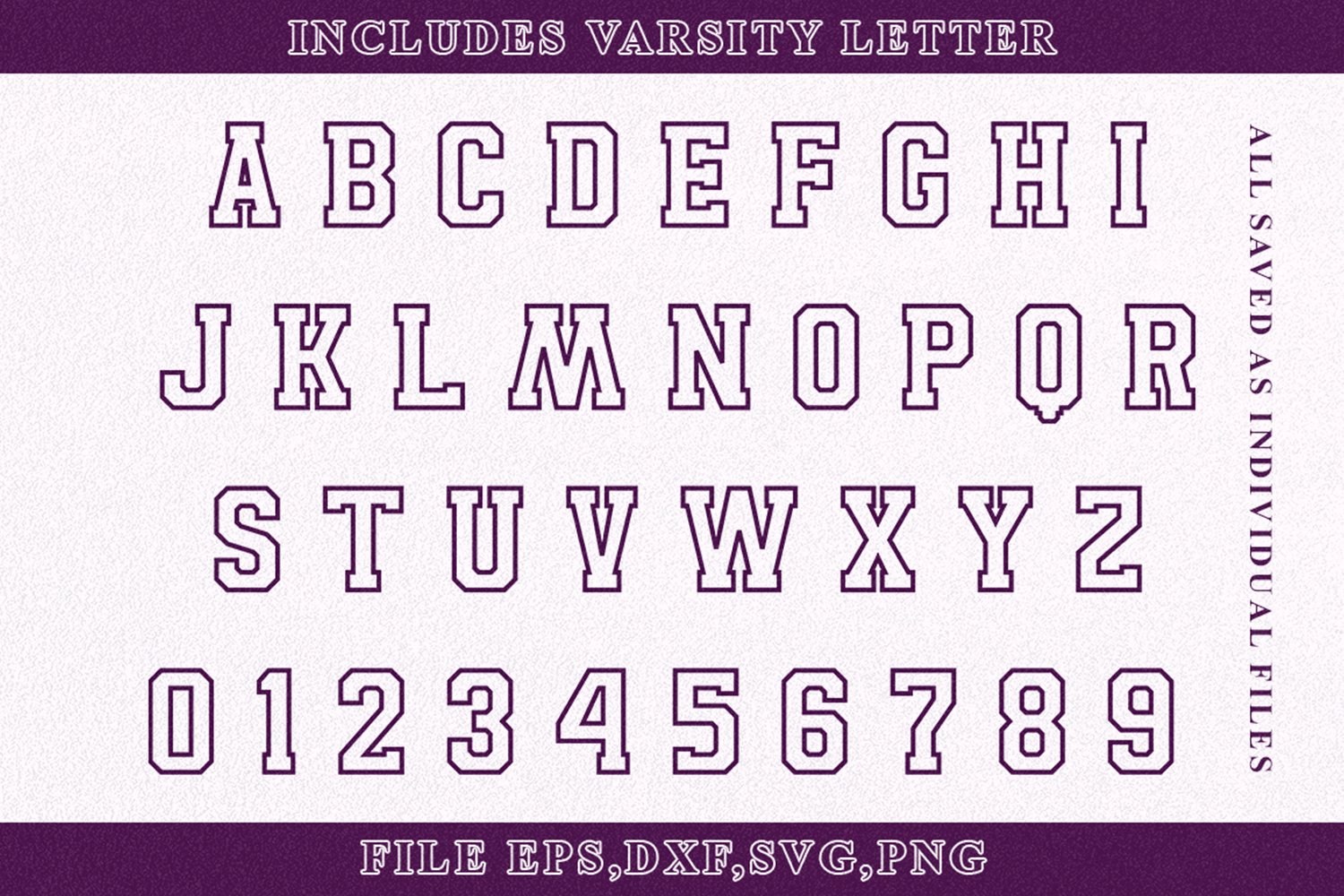 Varsity Letters Outline Font