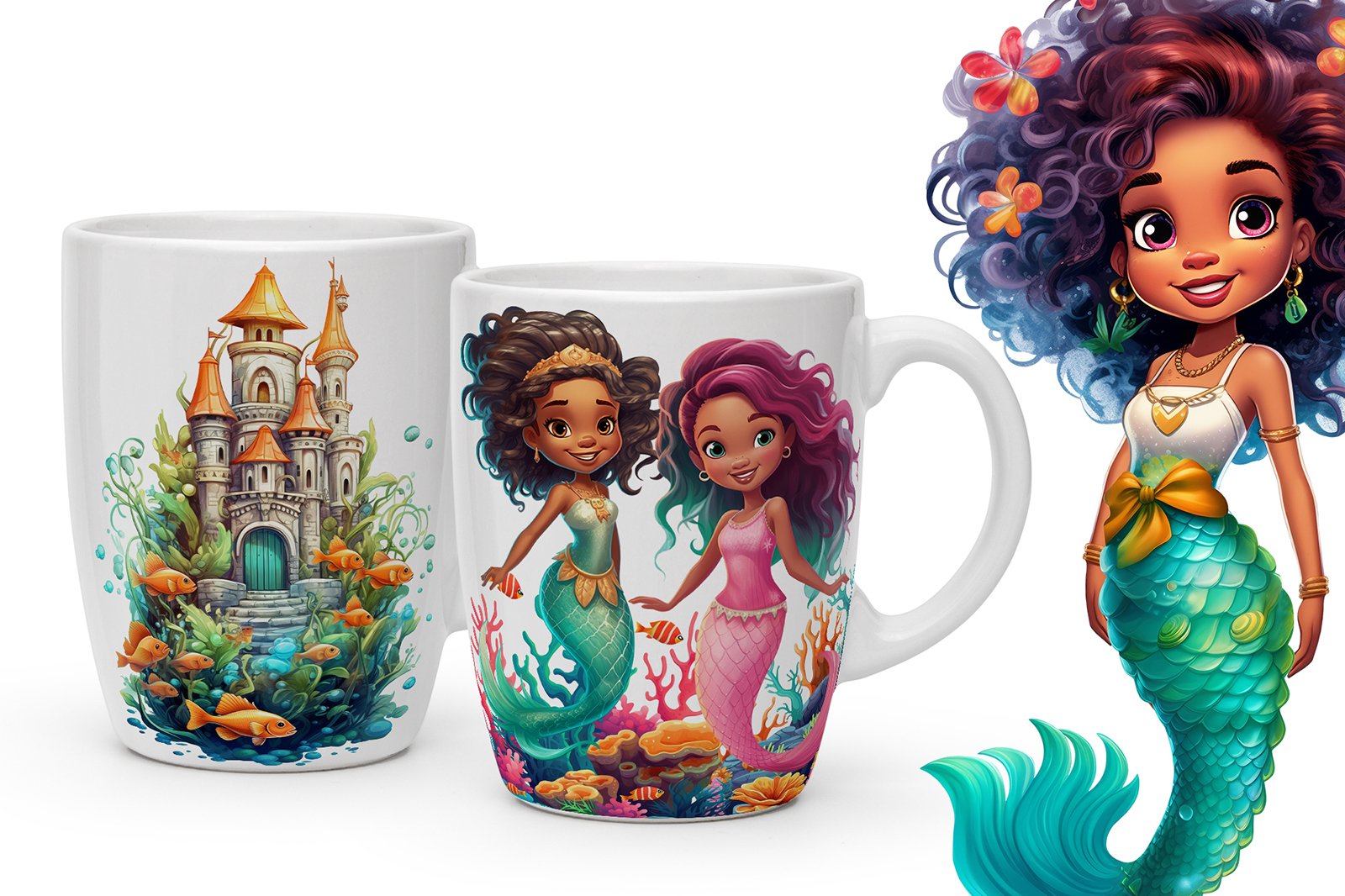 Black Mermaid clipart African American Little Mermaid PNG