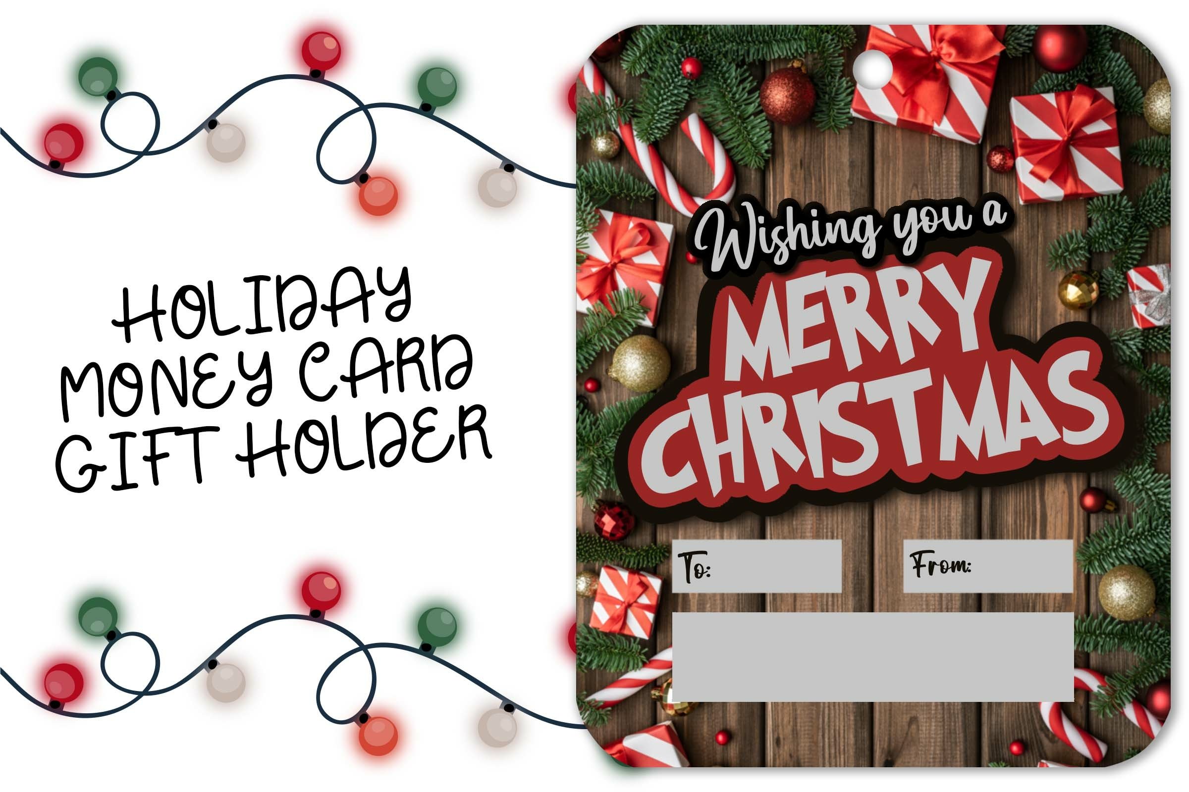 christmas printable gift card money holders