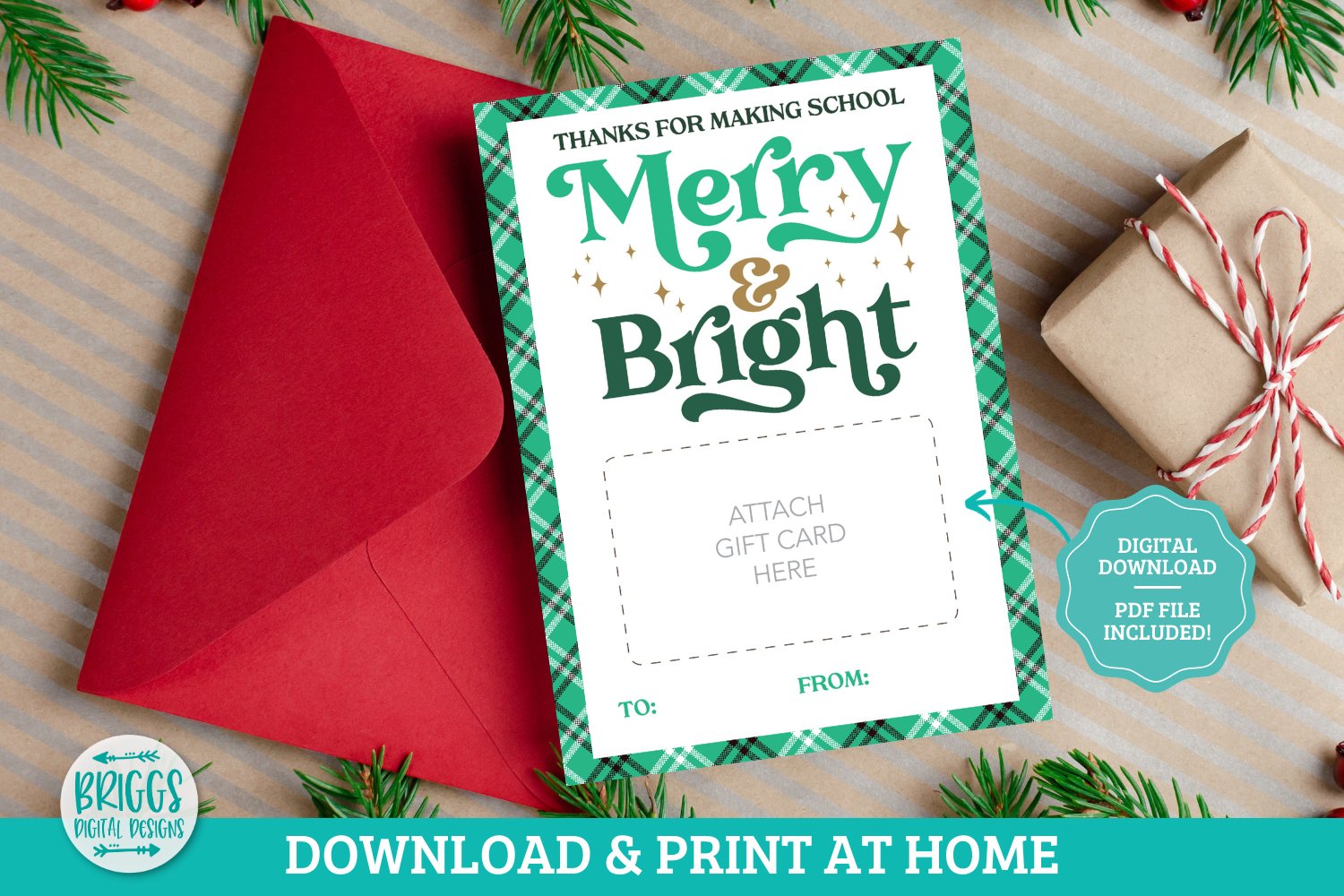 Teacher Thank You | Printable Christmas Gift Card Holder teacher-thank-you-printable-christmas-gift-card-holder