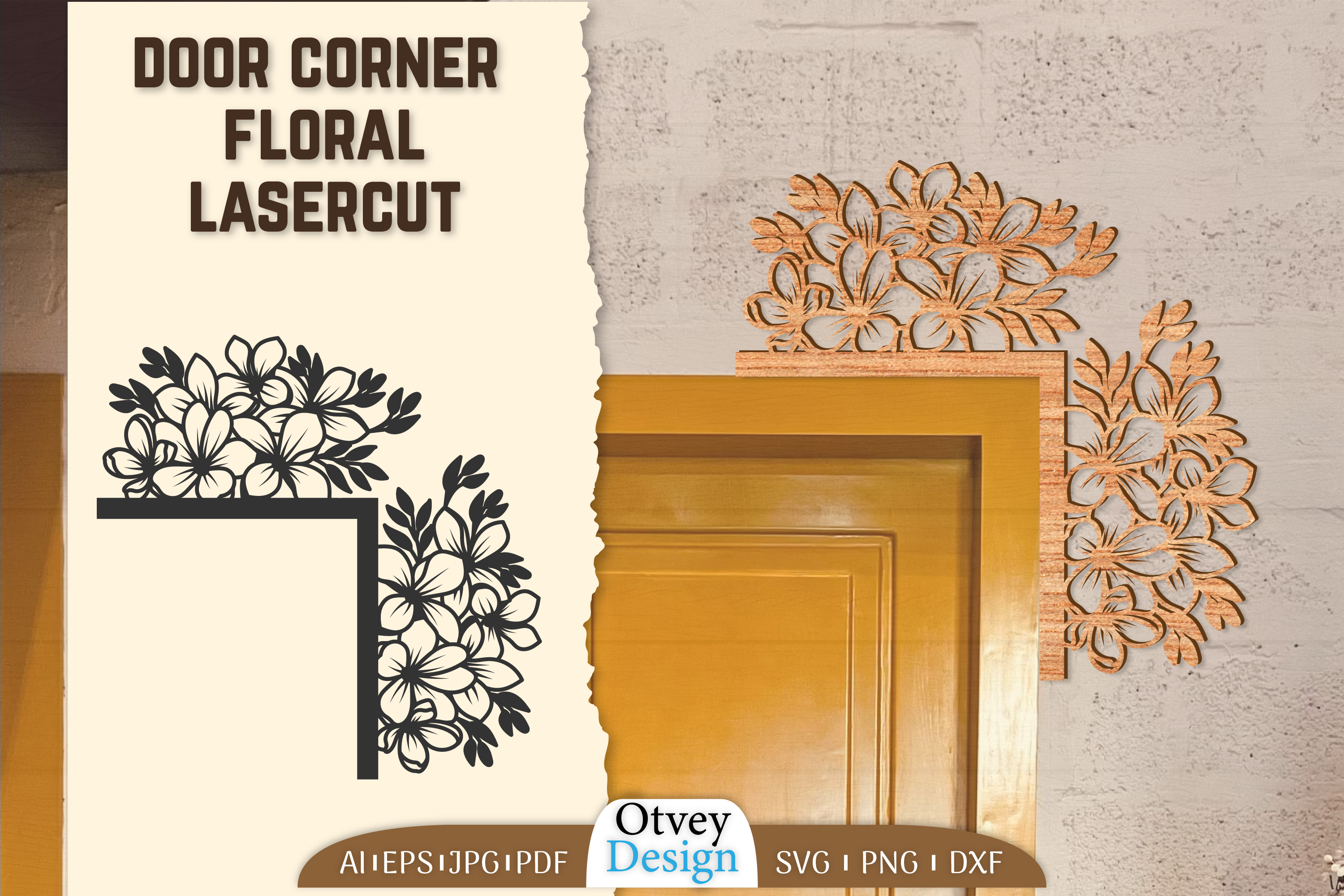 Door Corner Floral Lasercut (5647118)