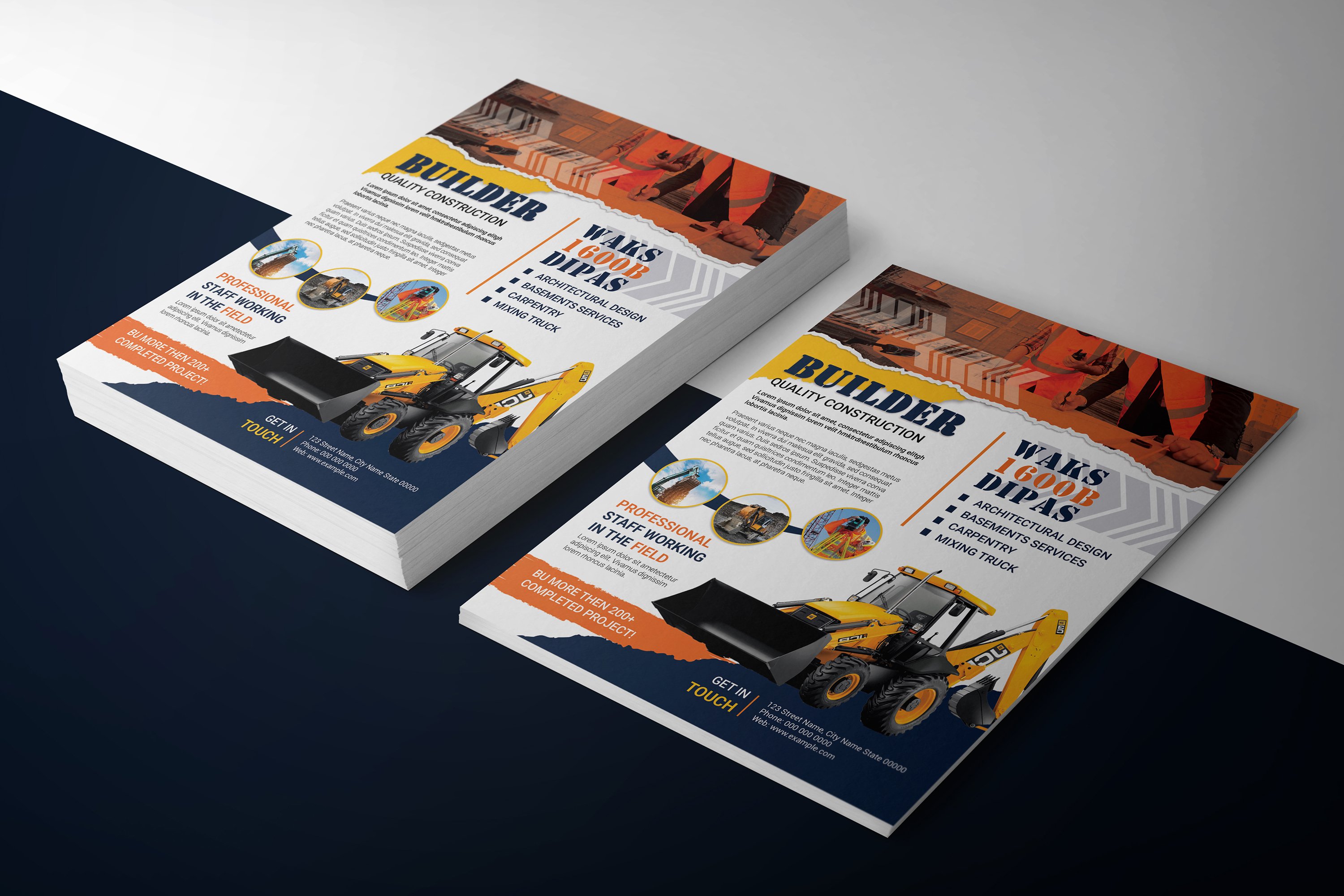 Construction Company Flyer. MS word and Photoshop