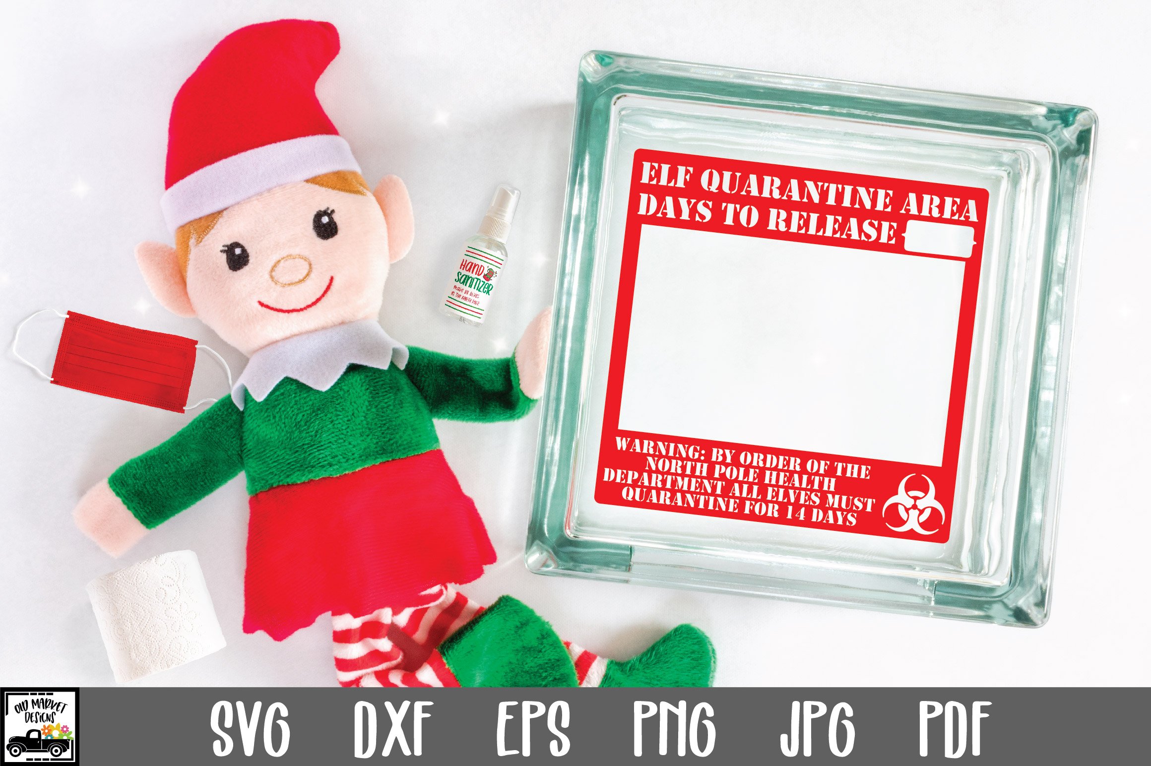 Elf Quarantine Area SVG File - Christmas Elf Quarantine Jar