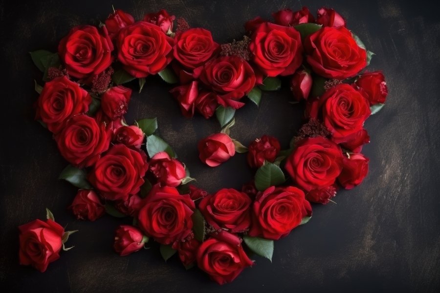 Hearts And Roses Background