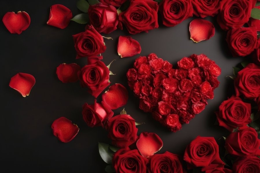 Hearts And Roses Background