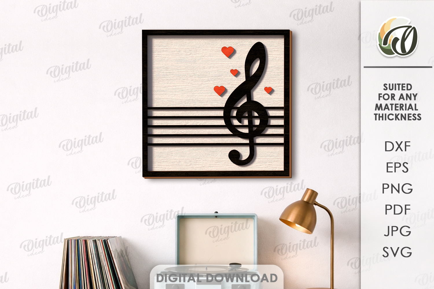 Music Art Decors Bundle Laser Cut. Wall Decor SVG