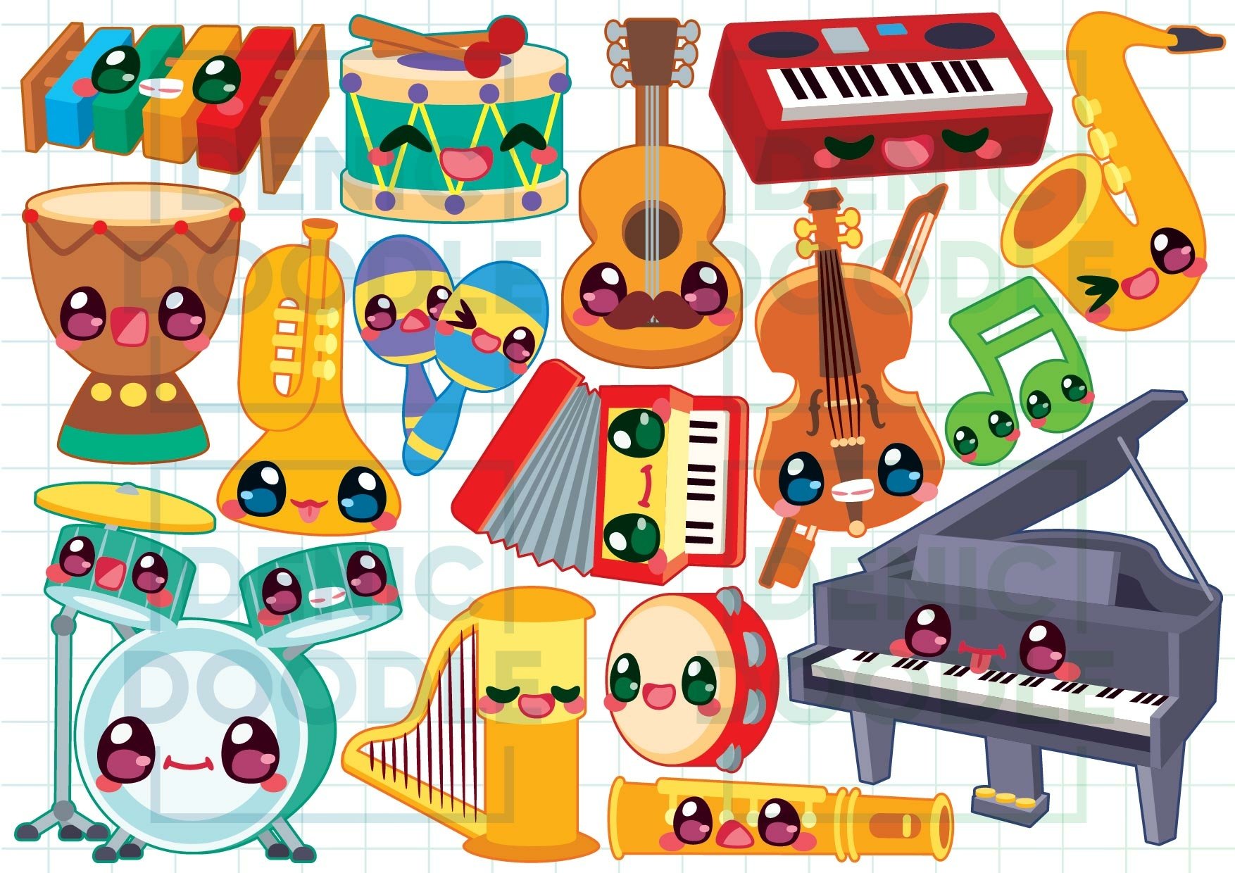 Cartoon Instruments Clipart