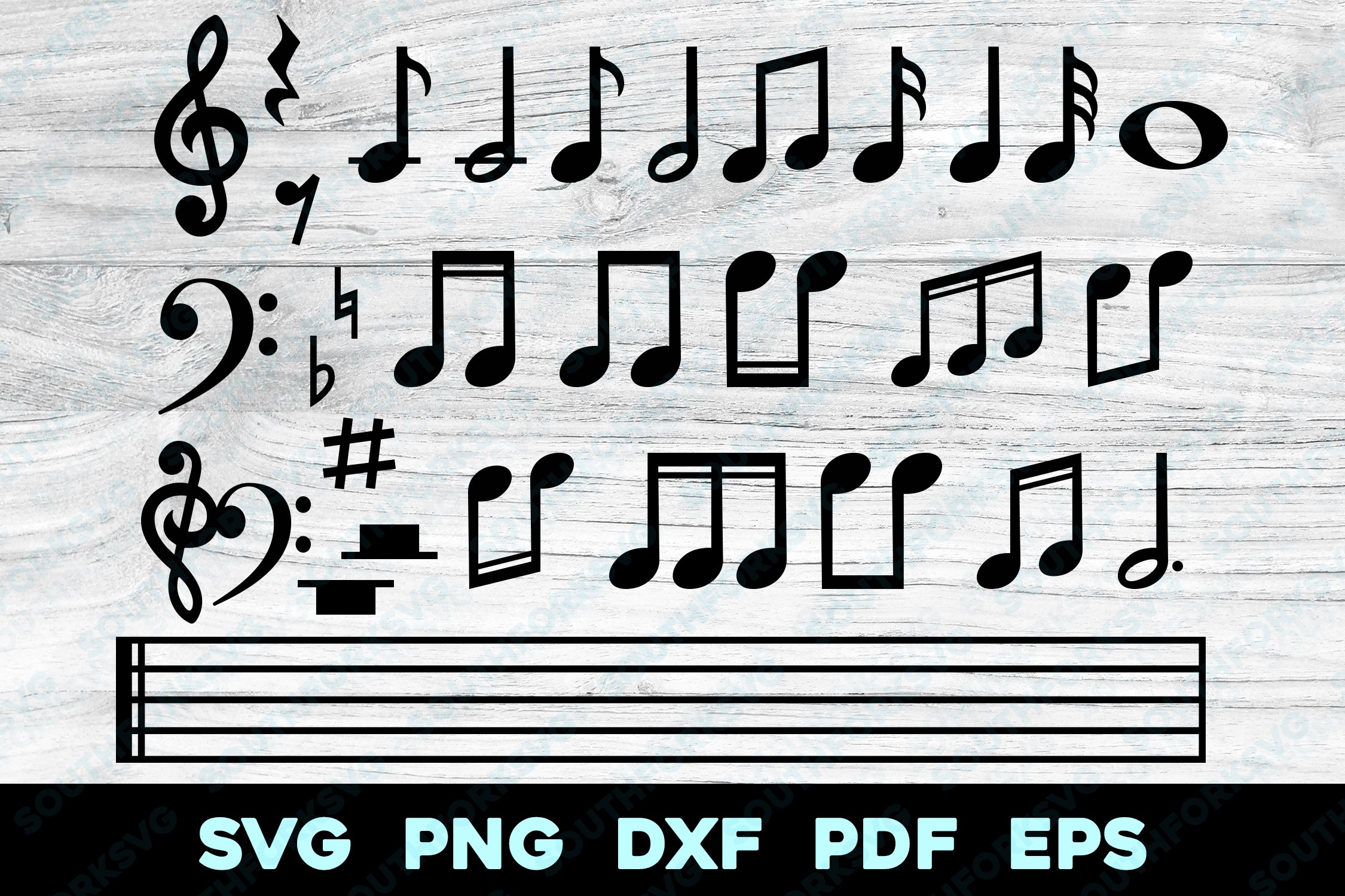 Music Notes Bundle, Band Orchestra Sheet Music Notes Set