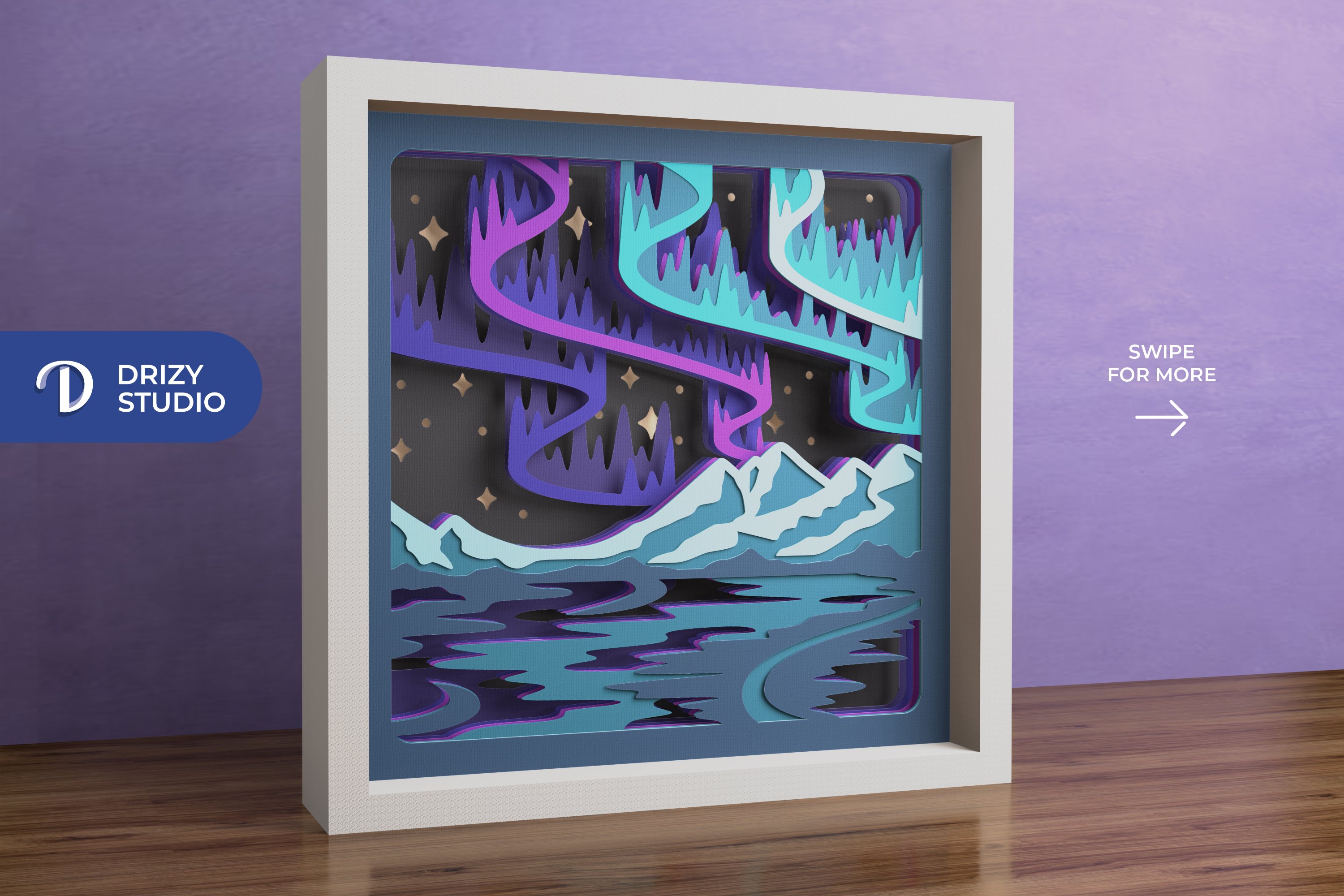 Northern Light 3D Shadow Box - Aurora 3D Light Box