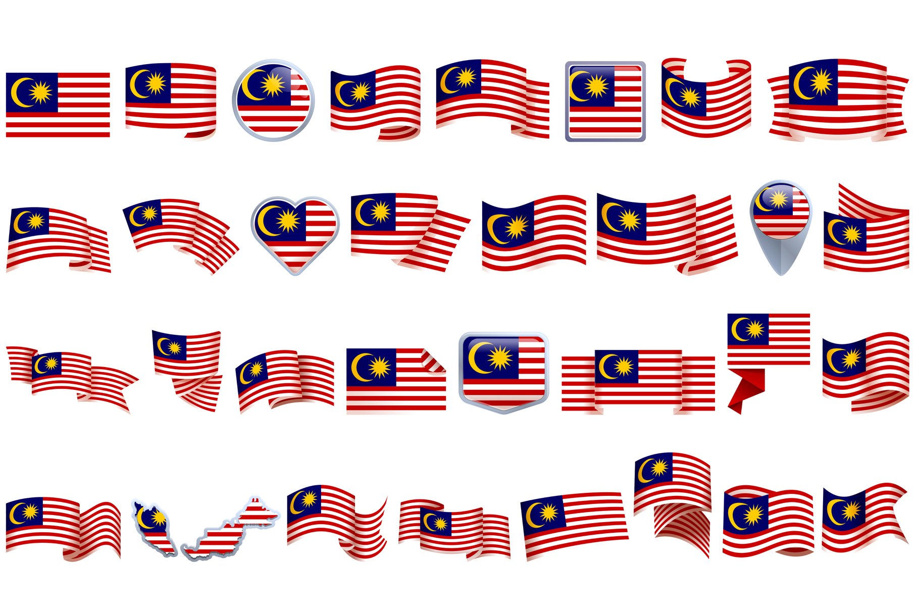 Malaysia icons set cartoon vector. Langkawi building (2237987) Icons