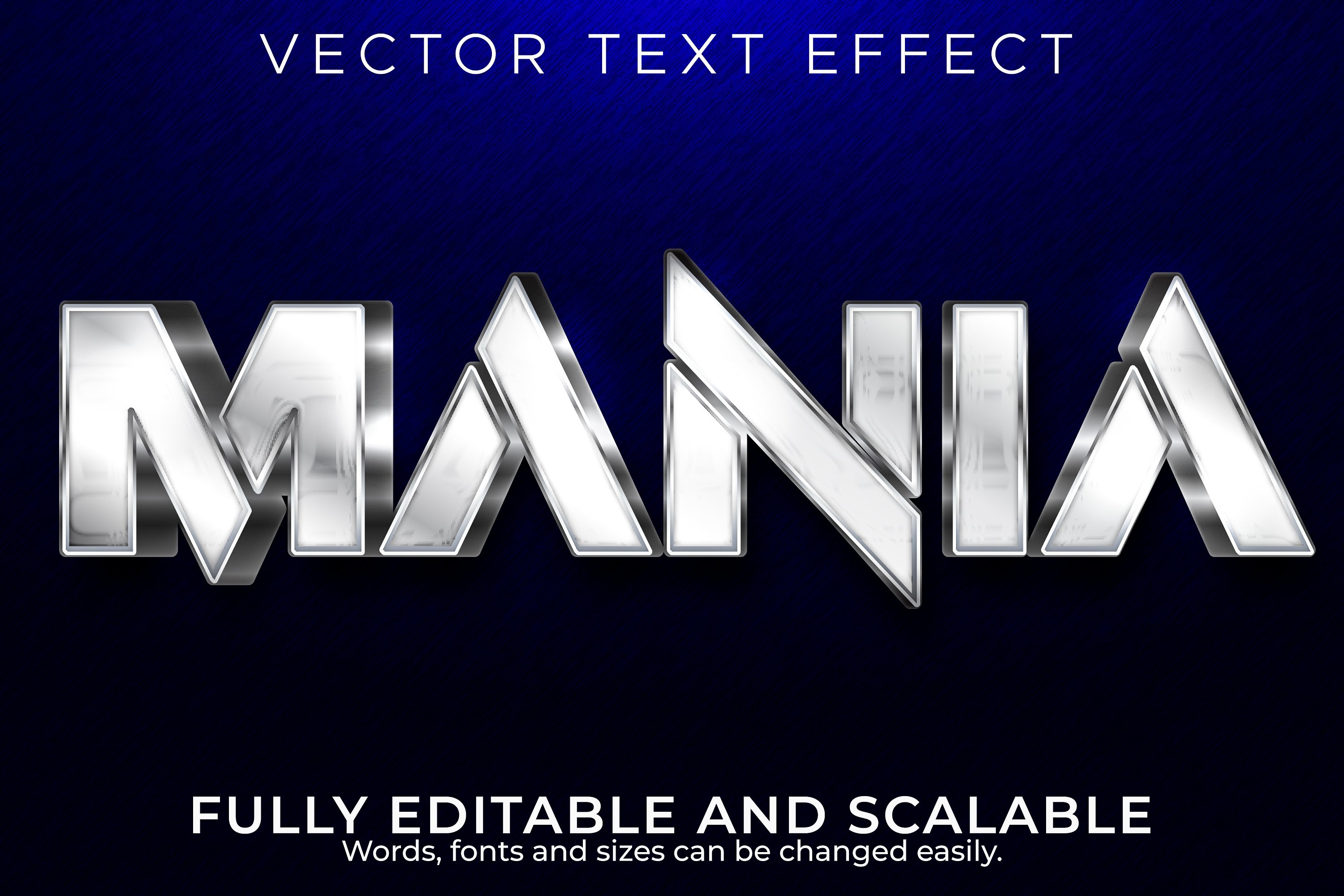 Mania text effect, editable metallic and shiny text style (1453617 ...