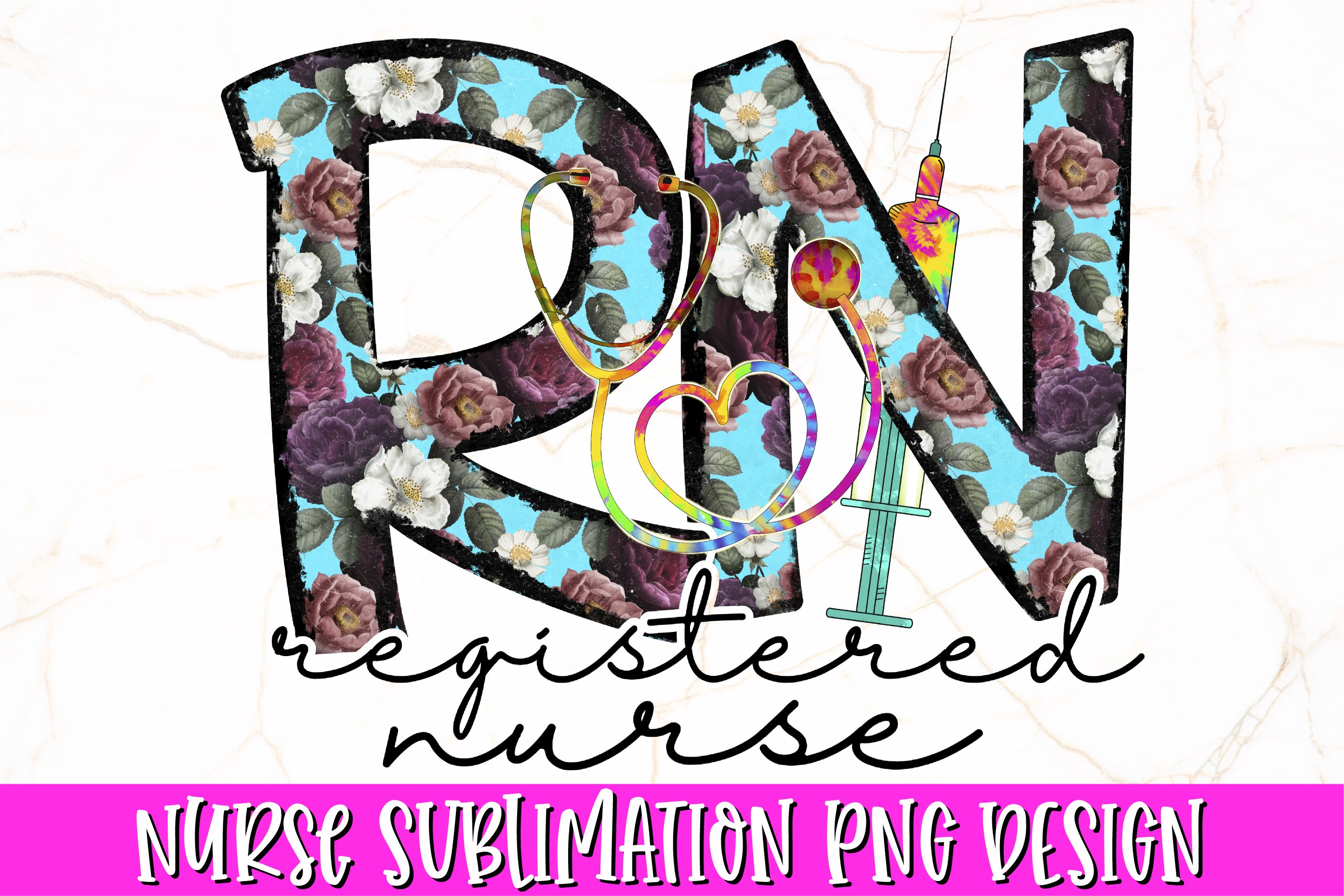 RN Registered Nurse Sublimation Design (1933011) | Sublimation | Design  Bundles