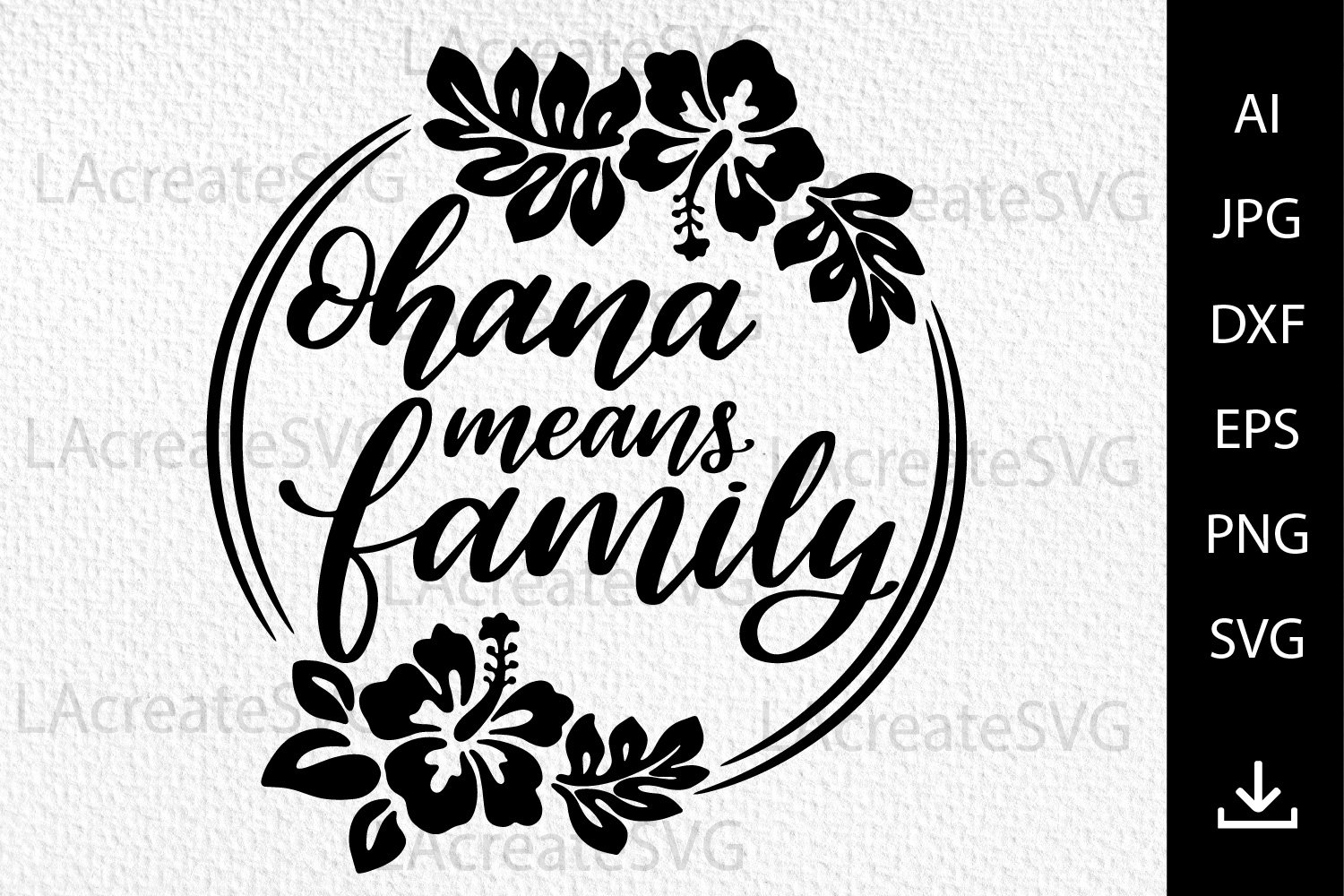 Ohana means family svg, Hawaiian flowers wreath Png Cut file (1452257) |  SVGs | Design Bundles