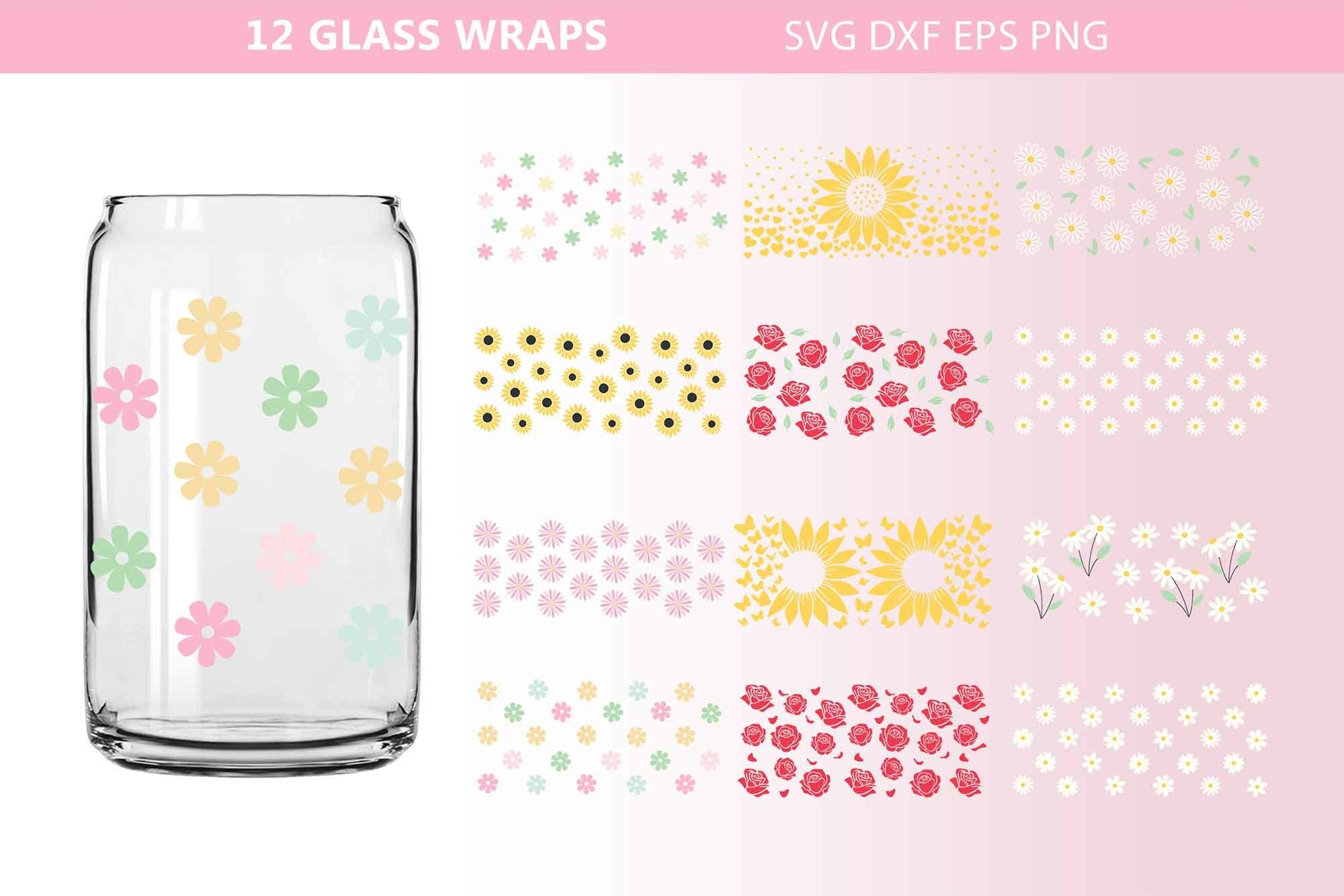 Daisy Svg Flower Libbey glass Svg Svg Floral Wrap Svg Png DXF files for ...