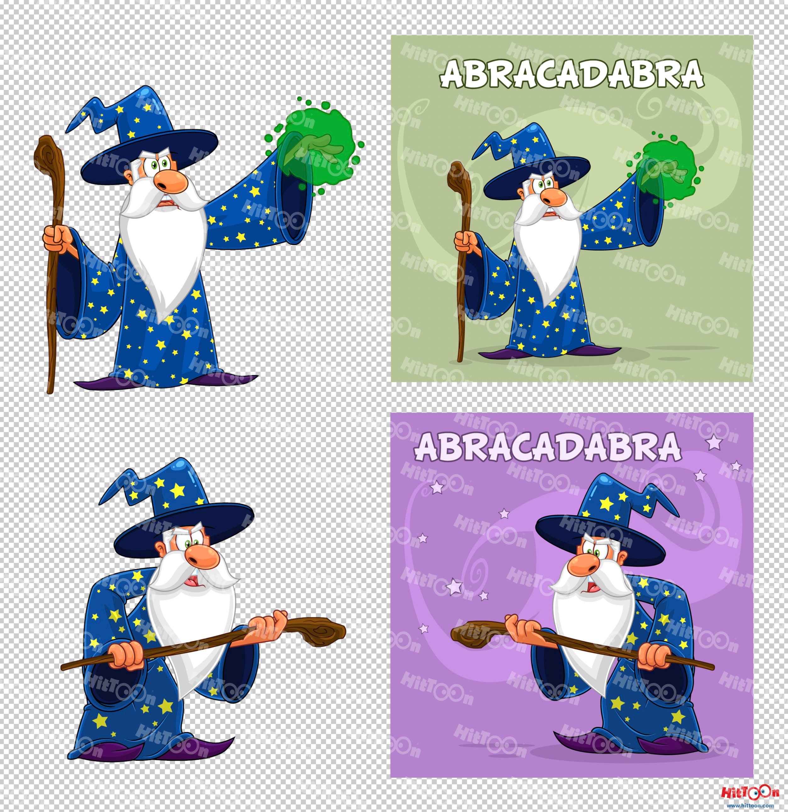 Old Wizard Mascot Cartoon Character 2