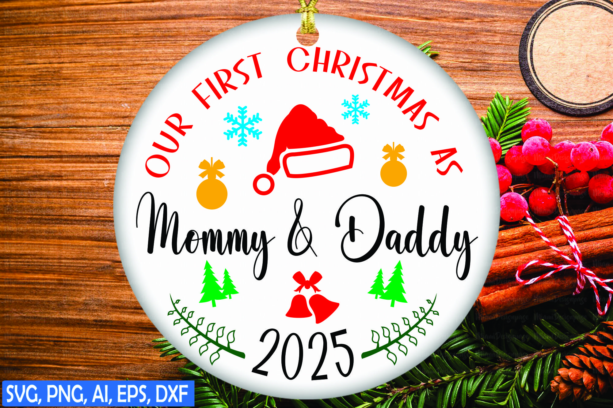 Merry Christmas Mommy And Daddy Daddy Ornament Personalized First