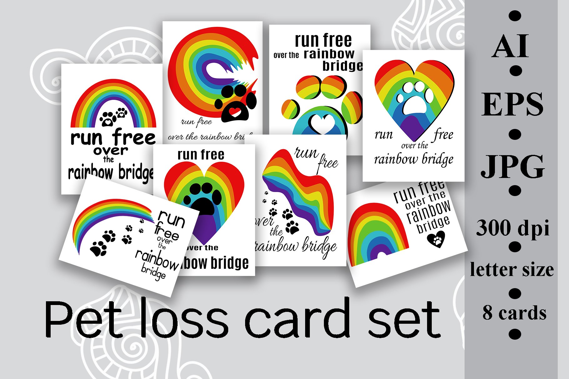 pet-loss-card-set-memories-tags-with-rainbow-1898326