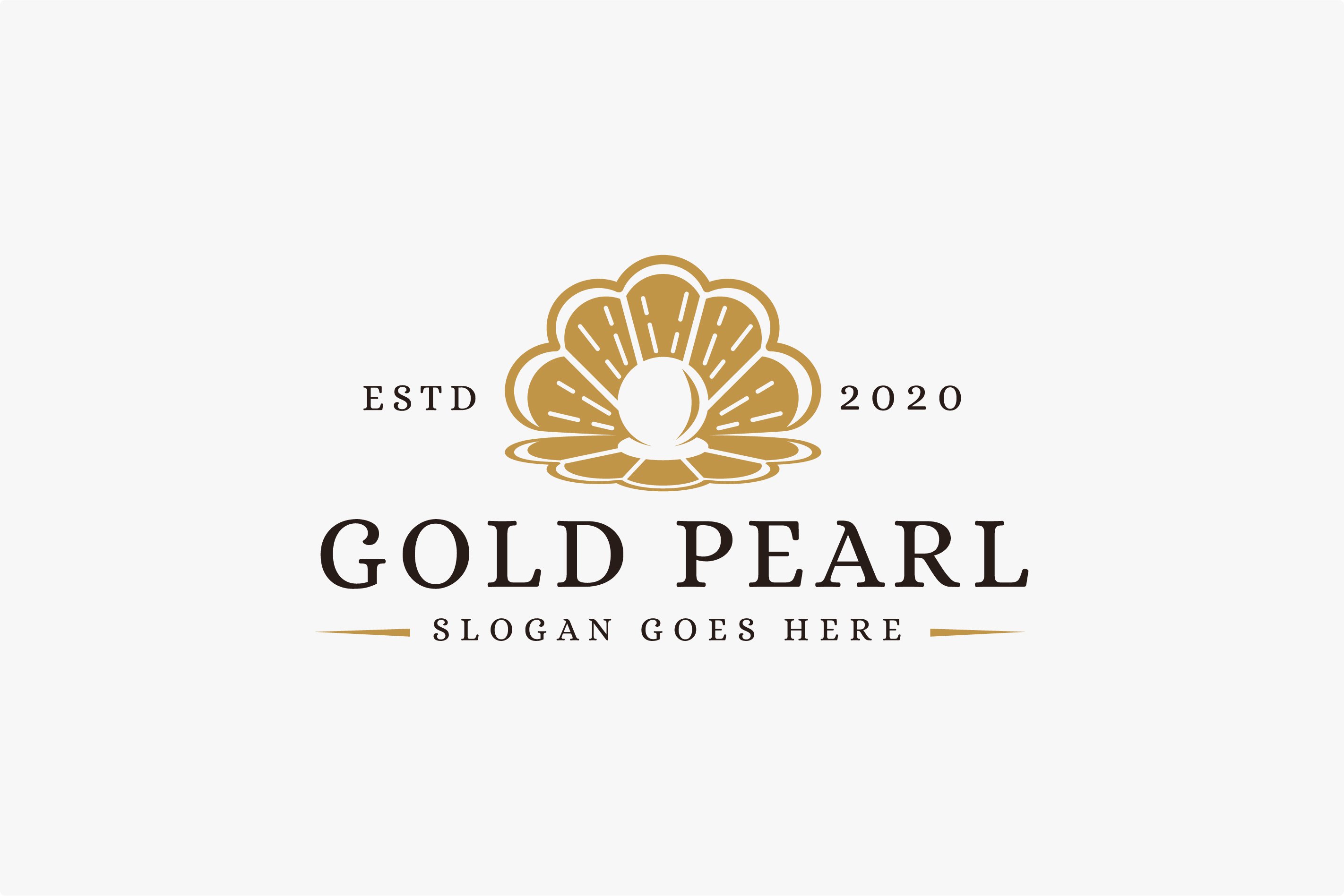 Minimalist luxury gold pearl logo, image size:2844x1897