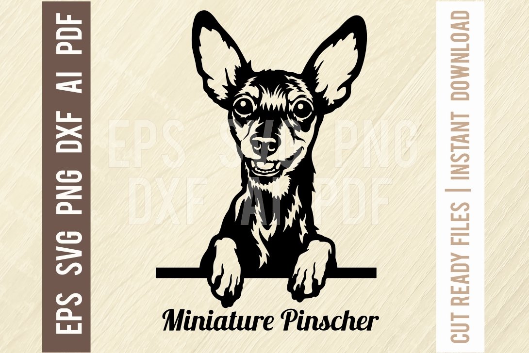 Autocollant Miniature Pinscher 3D Déchiré - Réfléchissant, Imperméable, Pour Voiture, Frigo, Ordinateur