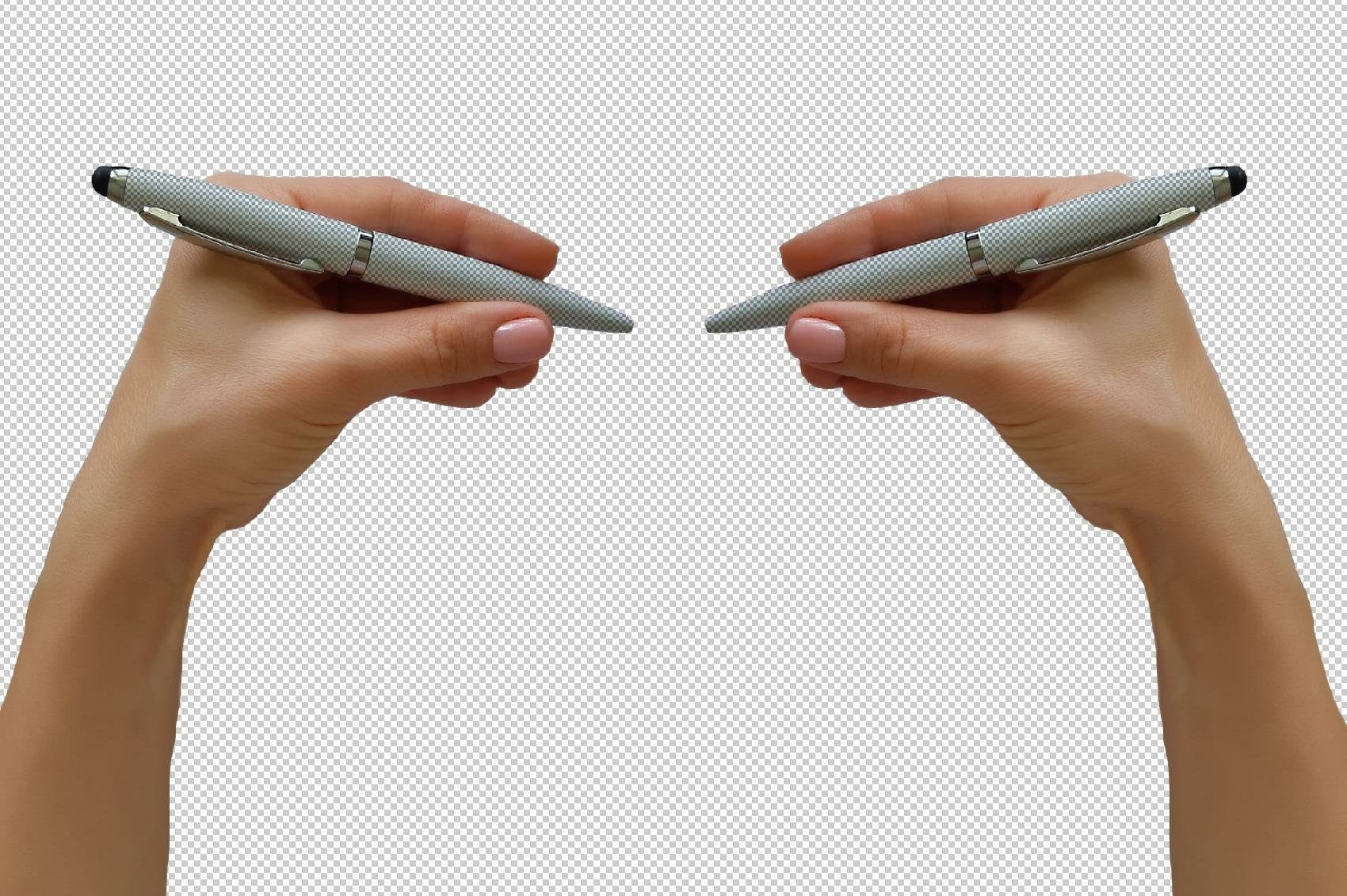 Hand Holding Pen Pen Wrap Hands Holding Mockup, PSD