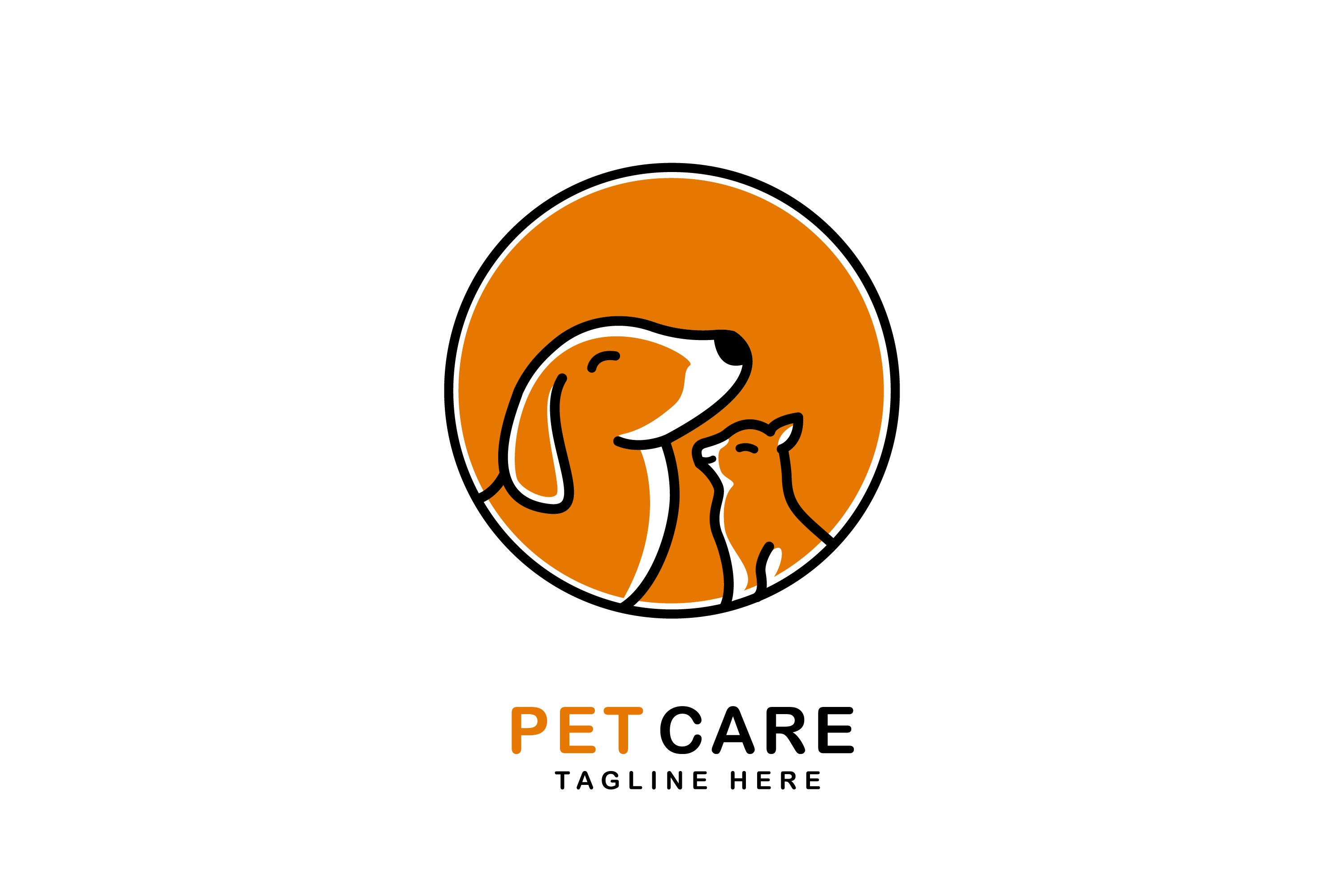 Dog Care Logo Pet Care Logo With Dog Cat And Hand Symbols Vector Image