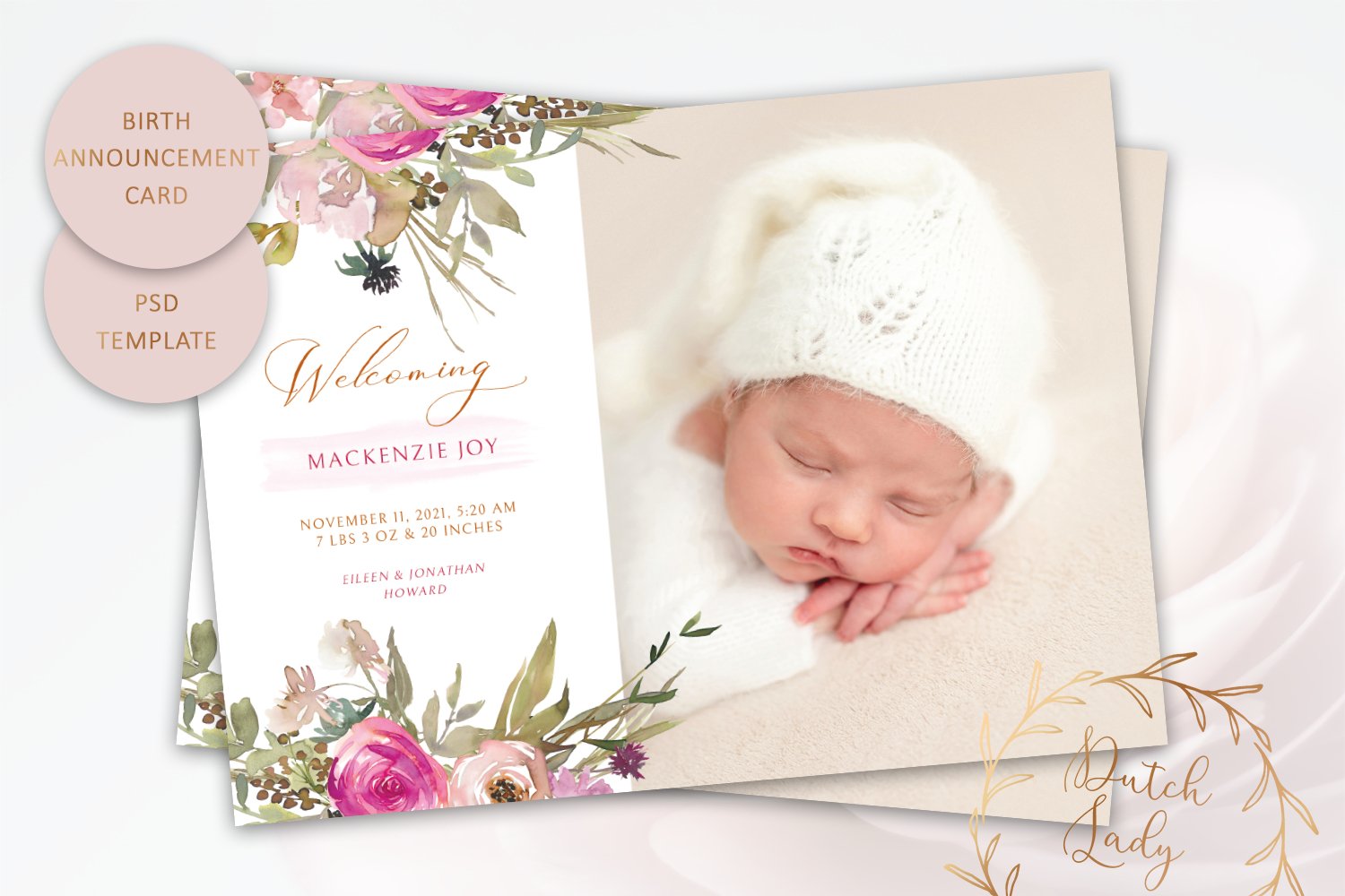 PSD Birth Announcement Card #14