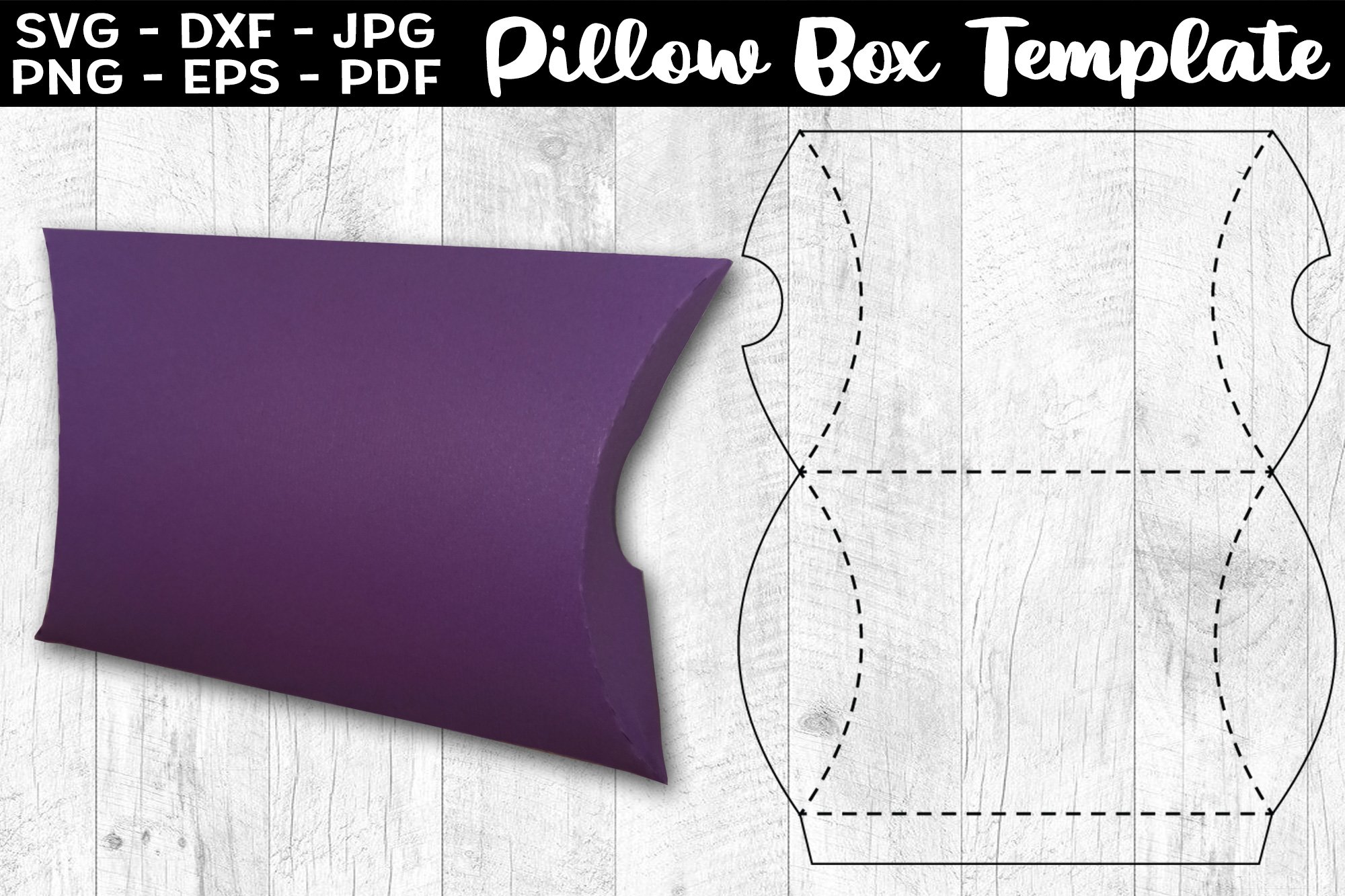 Pillow Box Template SVG Pillow Favor Box Treat EPS