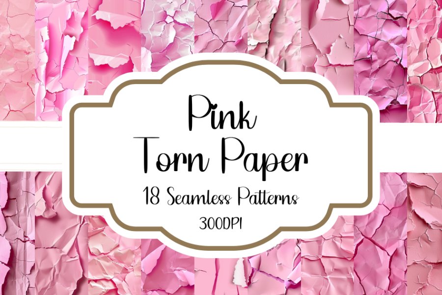 Pink Torn Paper Seamless Background Patterns