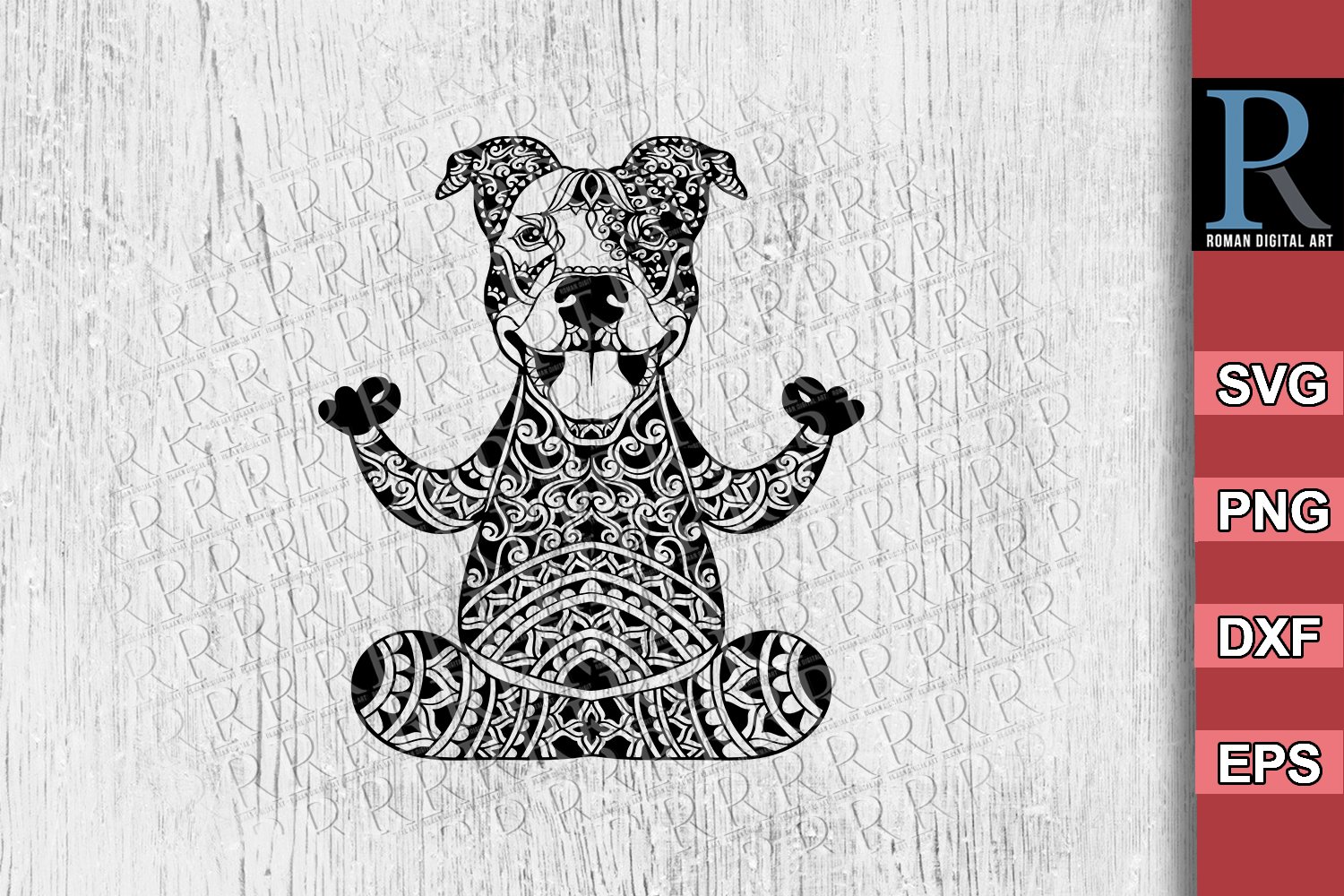 Mandala pitbull SVG File For Cutting Machines