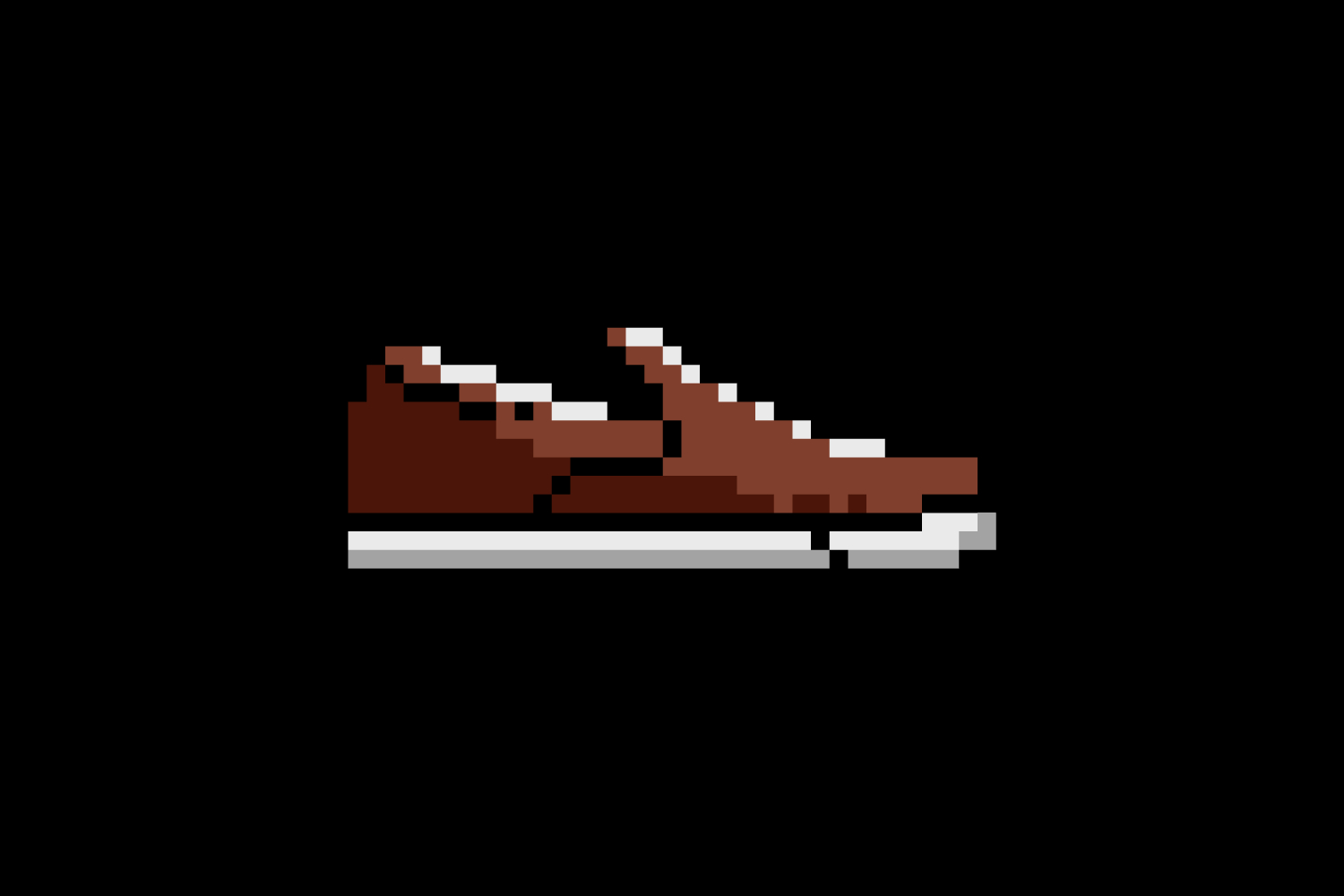 Pixel art footwear and shoes graphic illustration