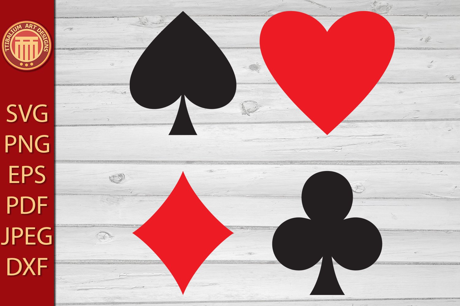 Playing Card Suit Symbols - eps, jpg, svg, pdf, png files (2268423) |  Vectors | Design Bundles